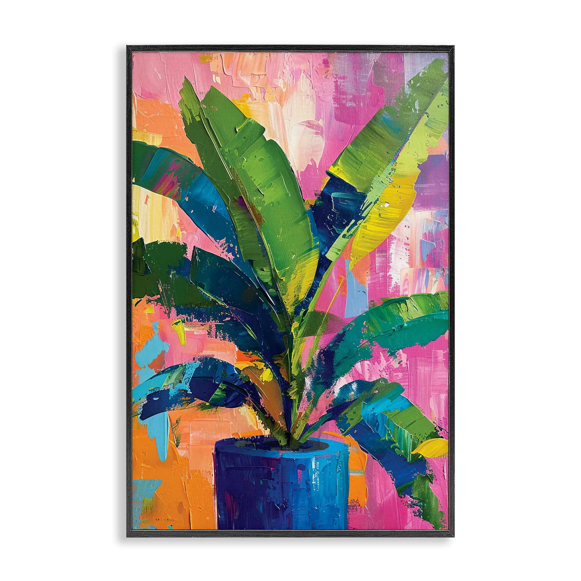 Stupell Industries BT-899-FR-12X18 Modern Bright House Plant Framed Giclee design by LSR Design Studio