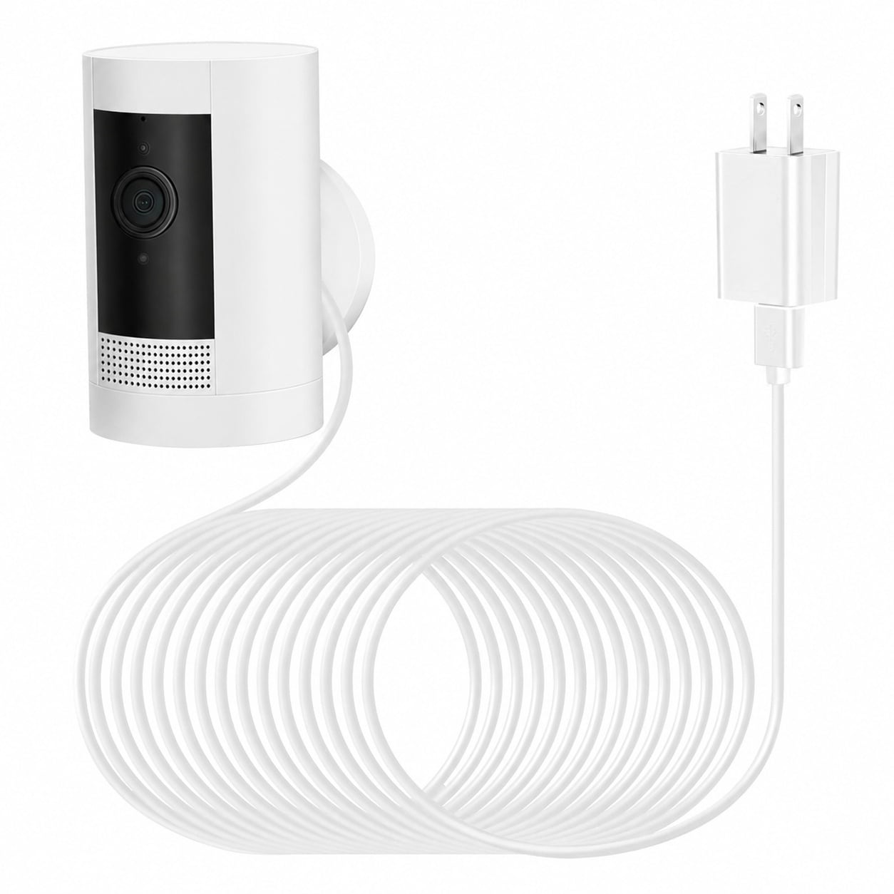 Afoxsos  Power Adapter for Stick Up Cam power cell 3rd Gen and 2nd Gen Weatherproof Cable 16ft Continuous Charging White durable
