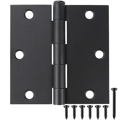 KIWDZFU 18 Pack 3 1 2 Inch Matte Black Door Hinges 3 5 Interior Square Iron Bifold Silver Standard Residential 3 Satin Nickels Hinge for Doors