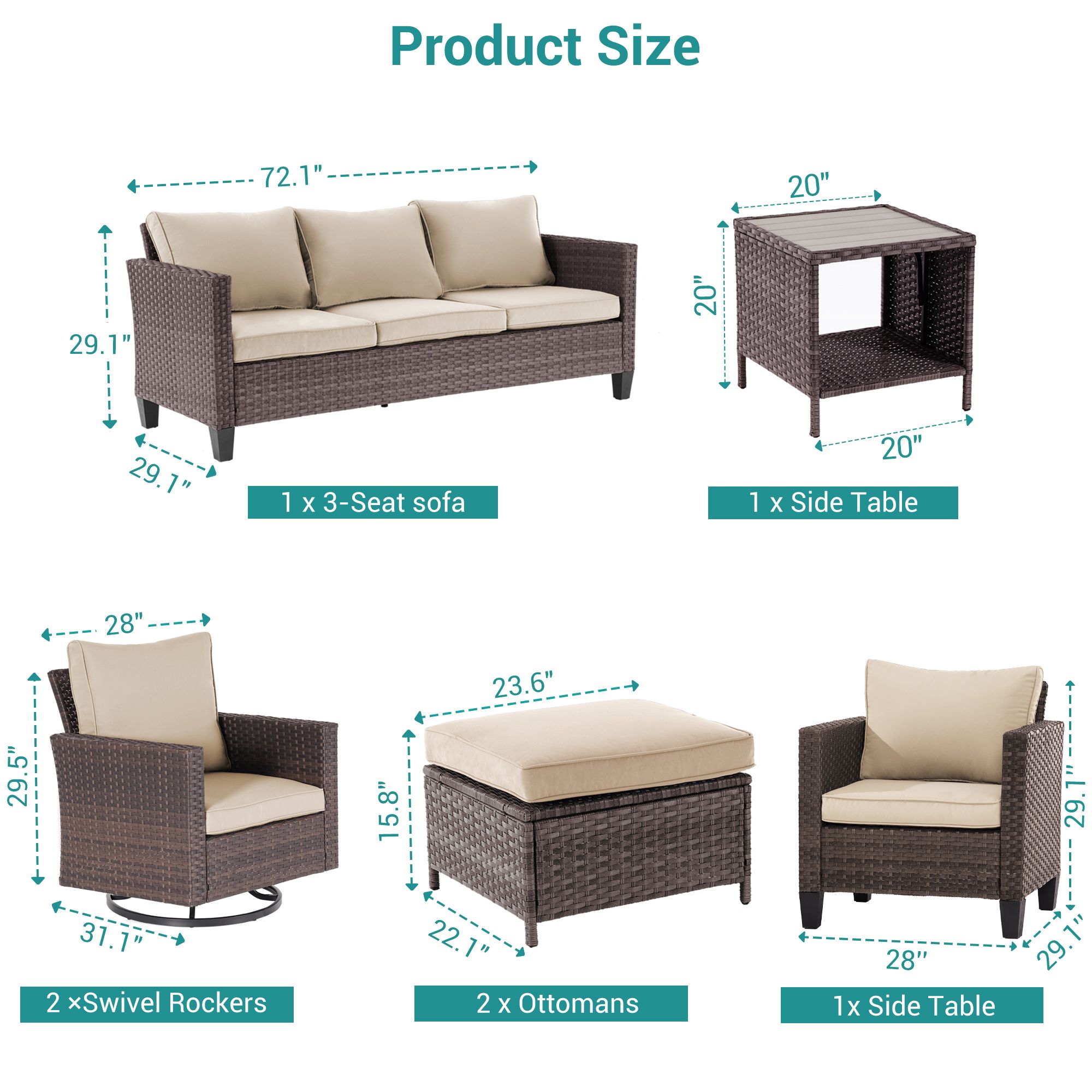 ACEGOSES LW-115BSD-2RT3 Patio-Conversation-Sets - View #2