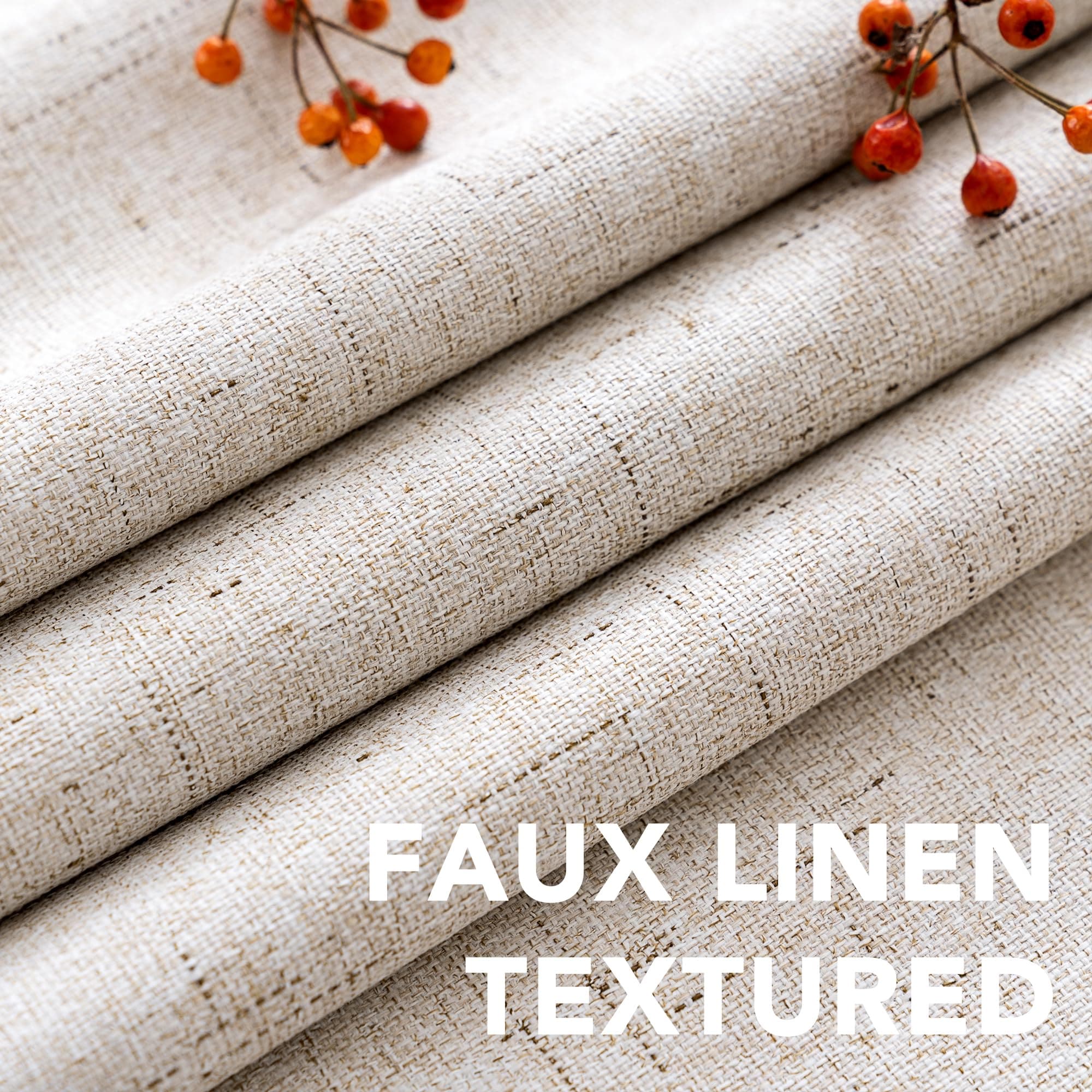LAIFUCAM Linen Look Blackout Curtain Panel Extra Wide Sunlight Blocking ...