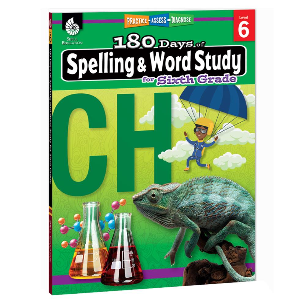 Shell Education SEP28634 180-Day Of Spelling and Word Study, Grade 6 Activity Book