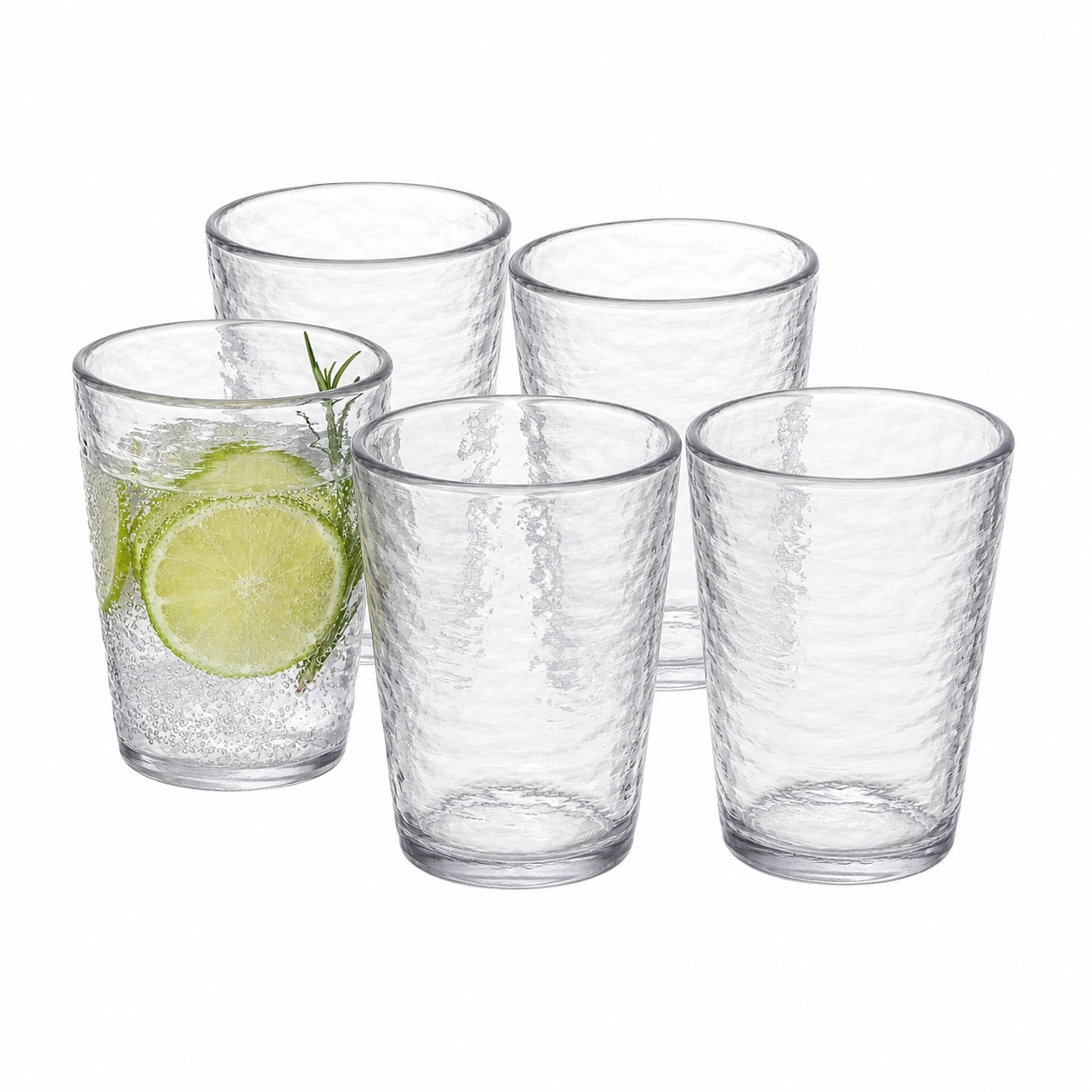 Baginizer 16 Ounce Set Of 6 Stackable Plastic Tumbler Cups BPA Free Dishwasher Safe Shatterproof Food Grade Drinkware