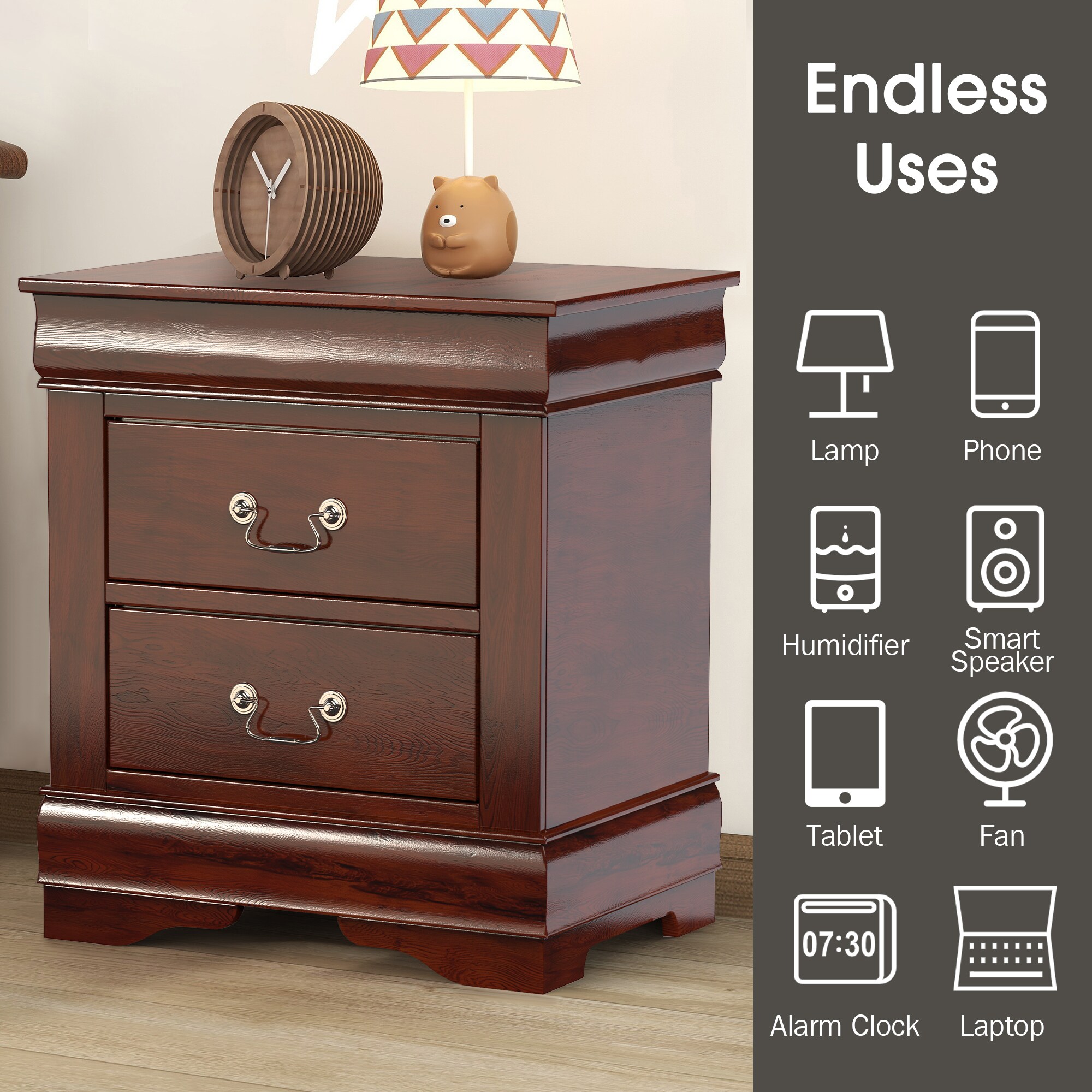 IHOMEadore MDFM7866CH-N nightstands - View #4
