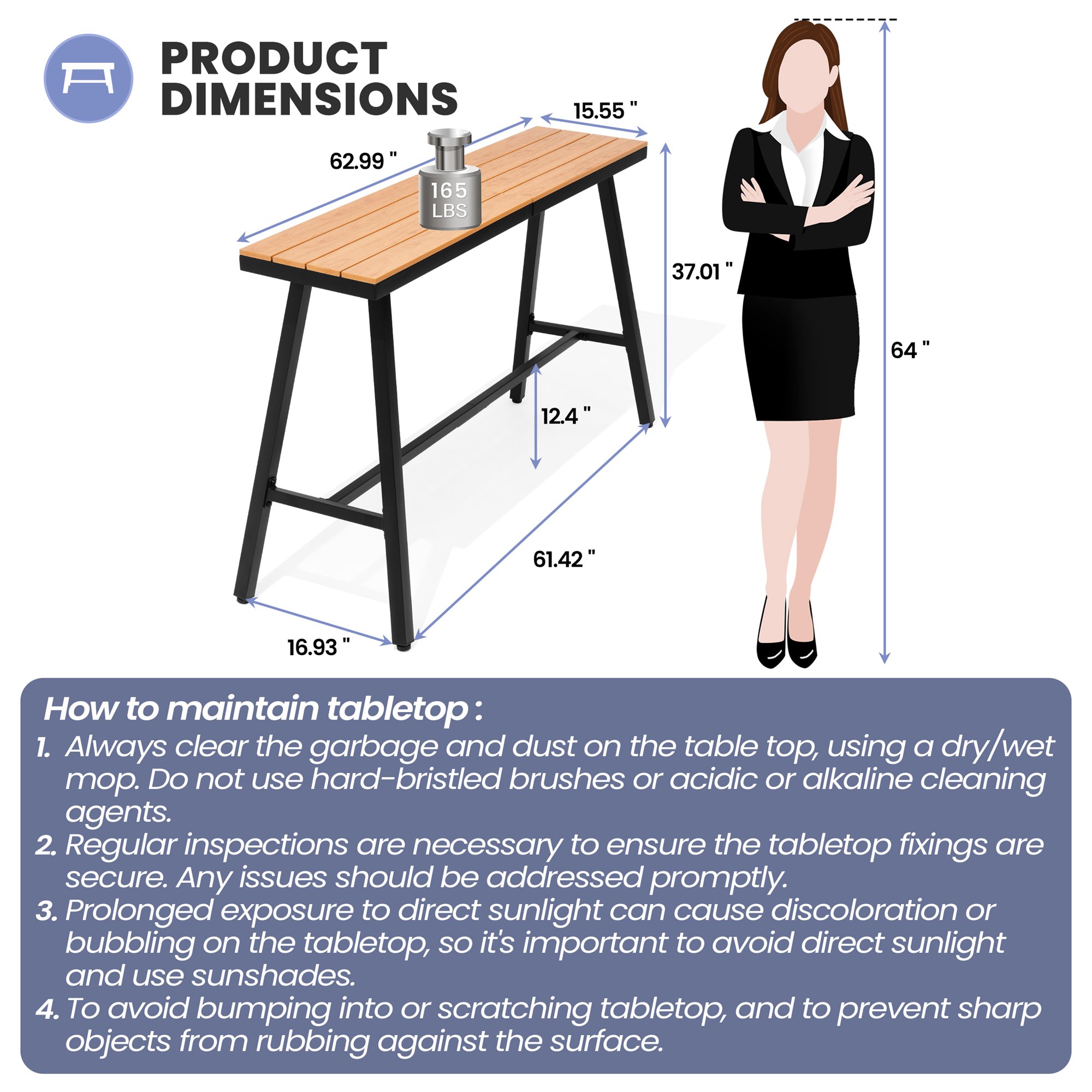 Crestlive Products CL-TB057BRN160 Patio-Tables - View #2
