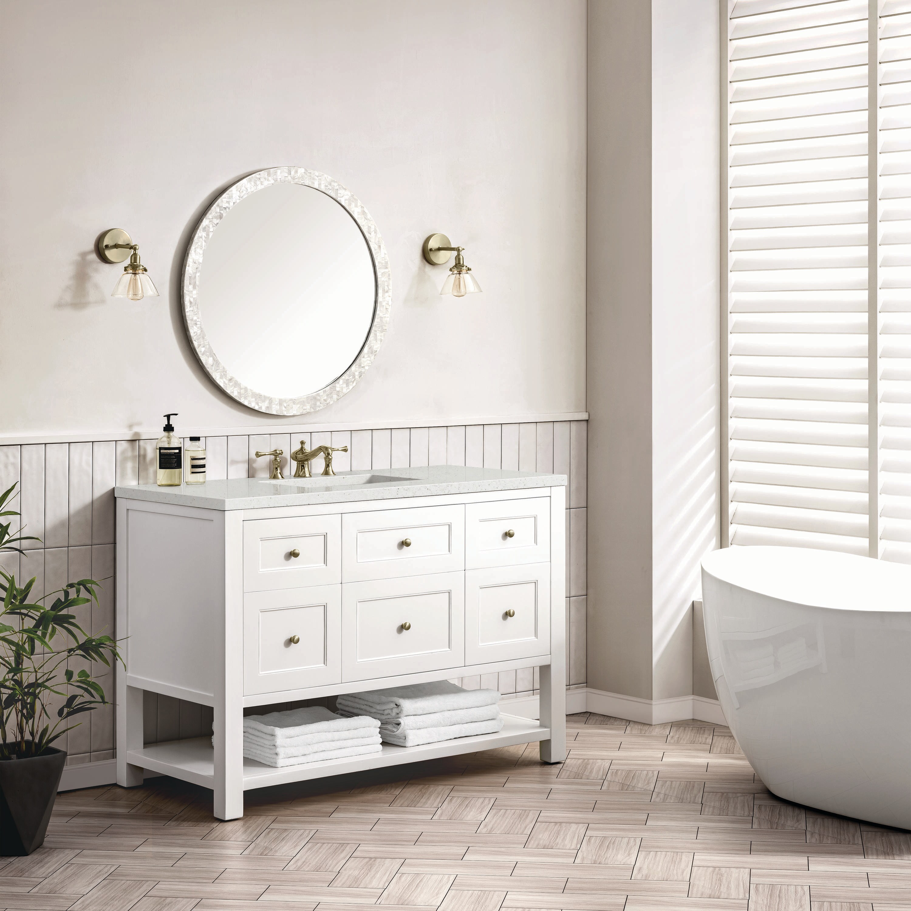James Martin Vanities 330-V48-BW-3LDL Bath-Vanity-Combo - View #3