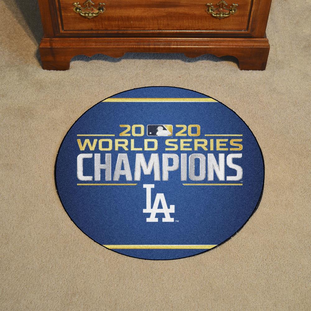 FANMATS MLB Los Angeles Dodgers Navy 2 ft. x 2 ft. Round Area Rug