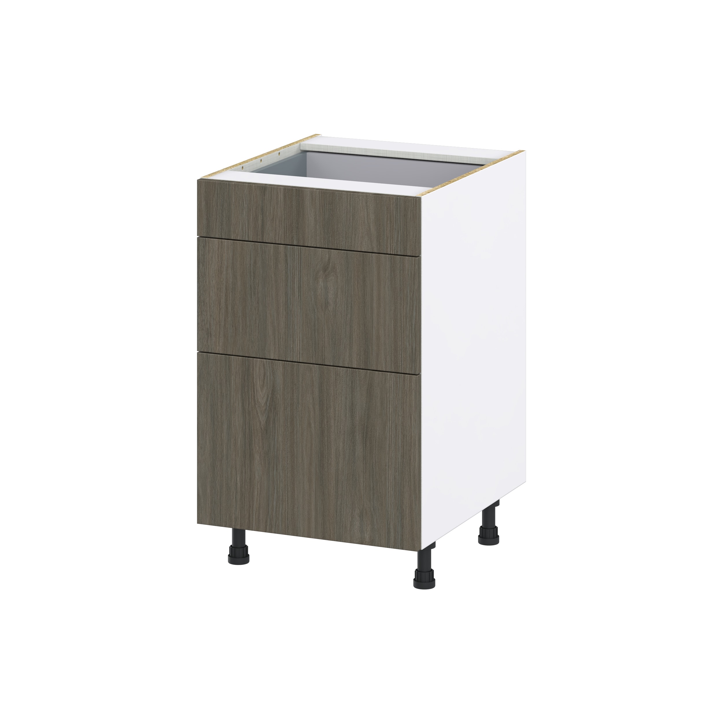 Hugo&Borg Savane 21-in W x 34.5-in H x 24-in D Textmel 3-Drawer Base Fully Assembled Cabinet (Flat Panel Style)