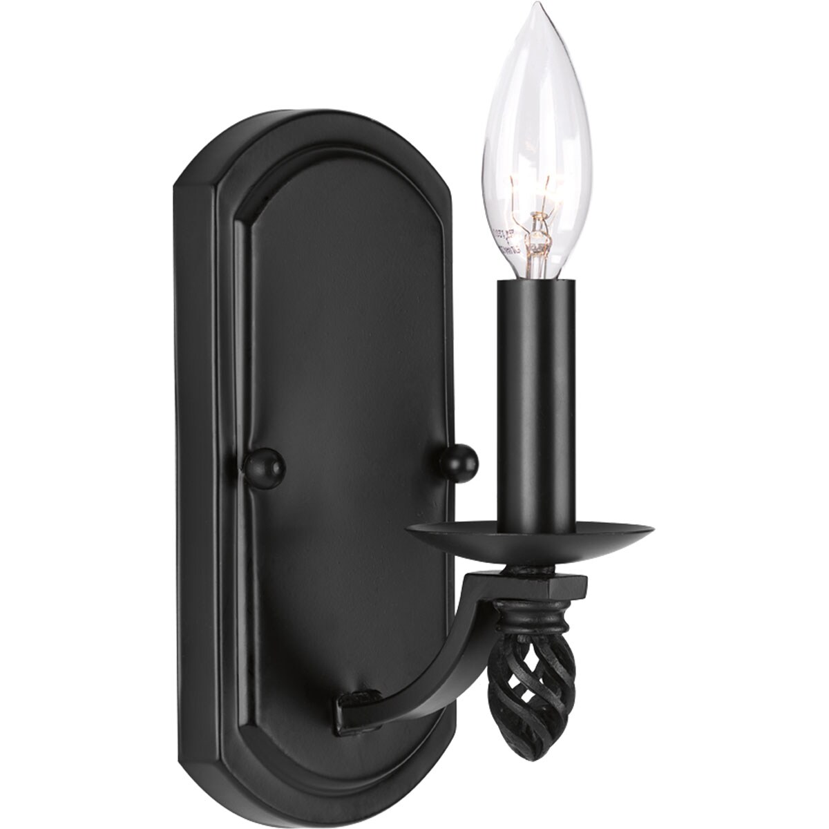 Progress Lighting P7158-31 Greyson 4-in W 1-Light Black Transitional Led;Wall Sconce
