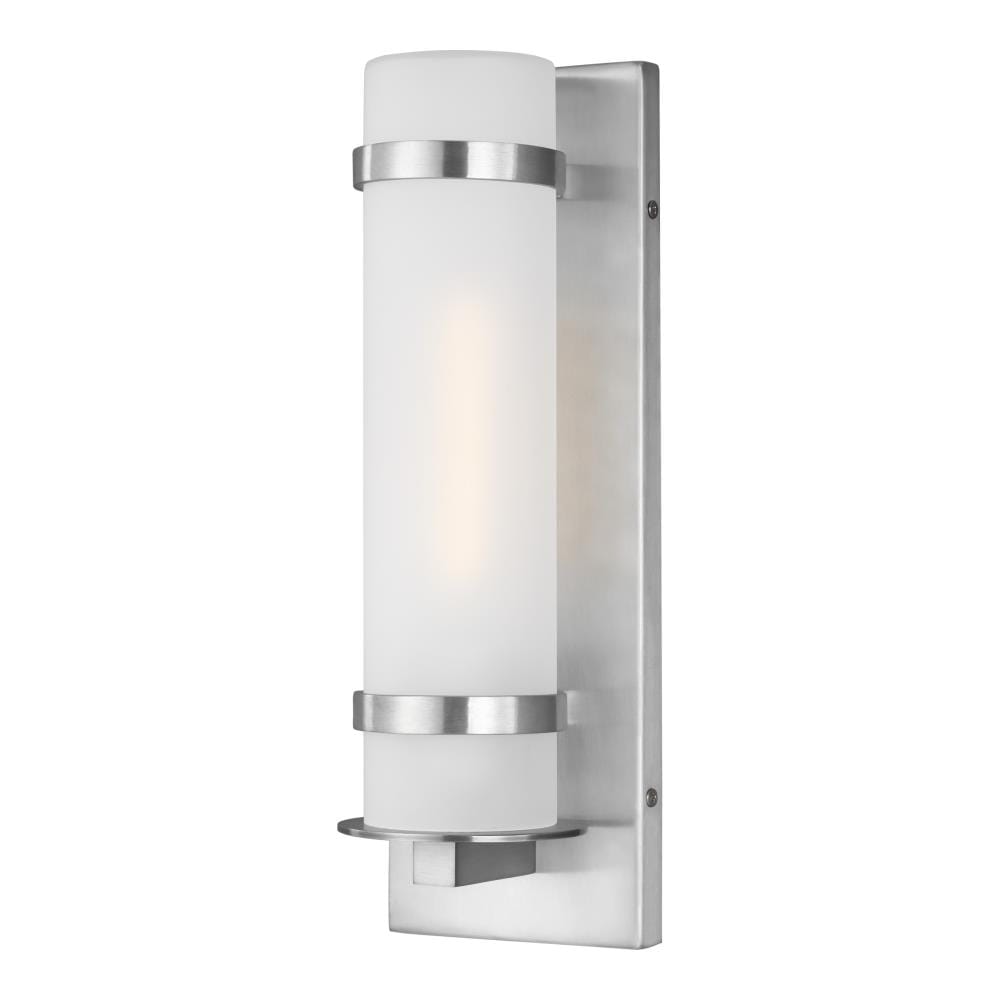 Generation Lighting 8518301-04 Alban 1 -Light 14-in H Satin Aluminum Hardwired Outdoor Wall Light