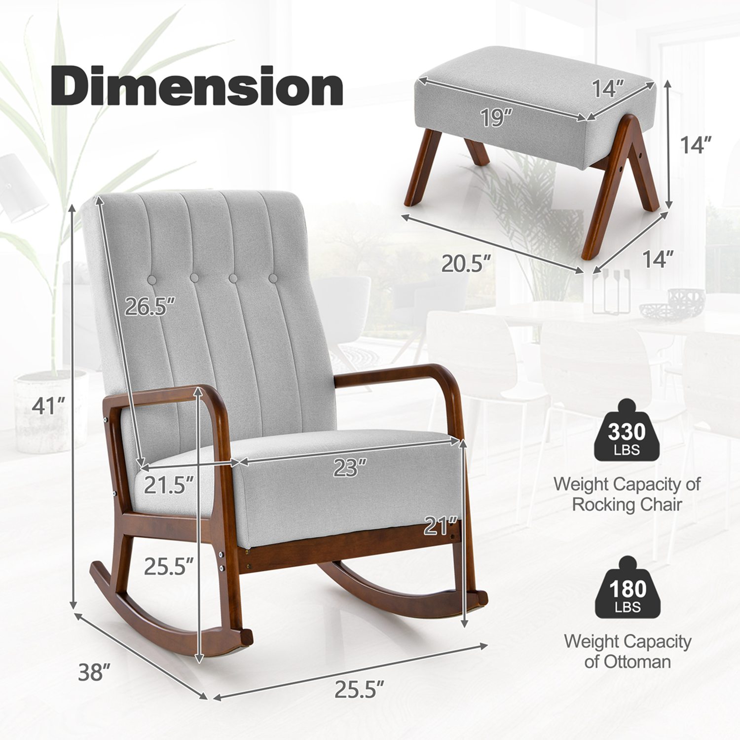 Costway CSHY003468 chairs - View #3