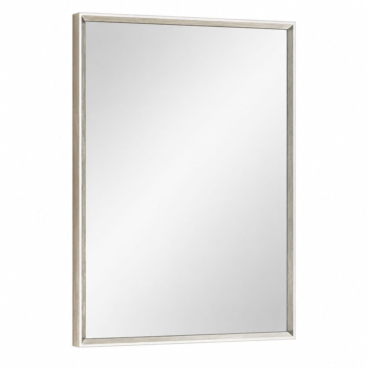 Aoibox  22 x 30 in Brushed Nickel Rectangle Wall Mirror with Beveled Frame and Tempered Glass for Bathroom