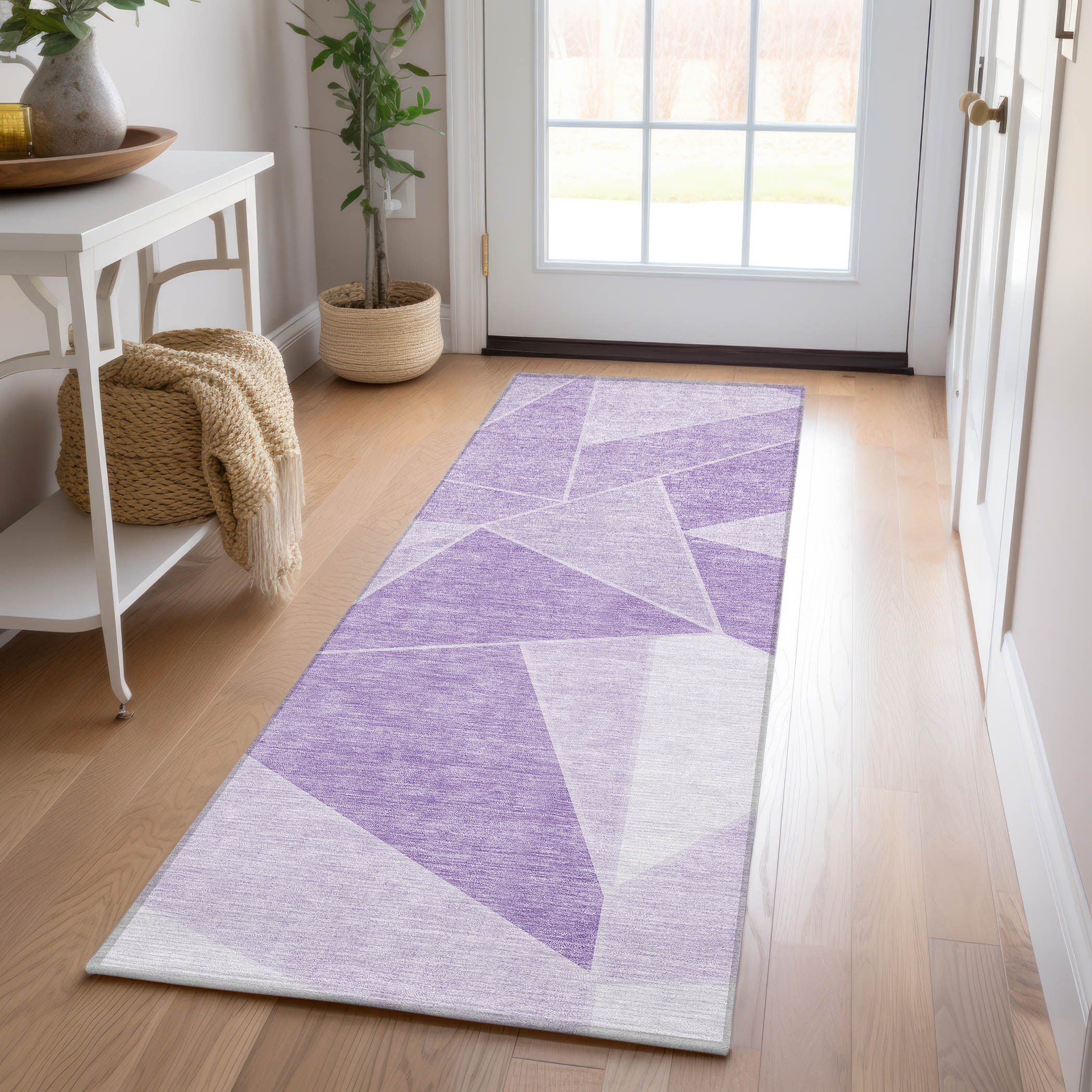 Addison Rugs ACN636LL2X8 Chantille ACN636LL 2 x 7 (ft) Polyester Lilac Rectangular Indoor/Outdoor Geometric Machine washable Runner rug