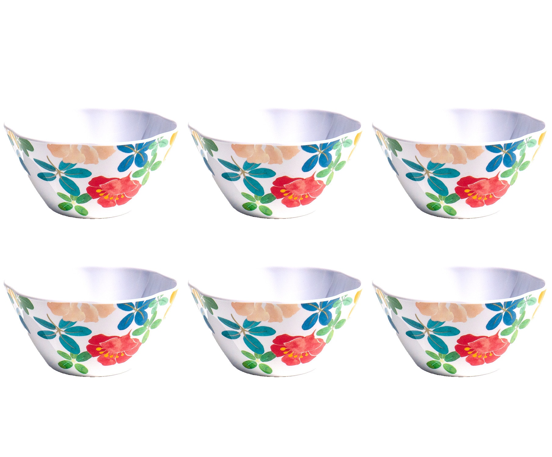 TarHong Audrey Melamine Floral Cereal Bowl - 6in. - Set of 6