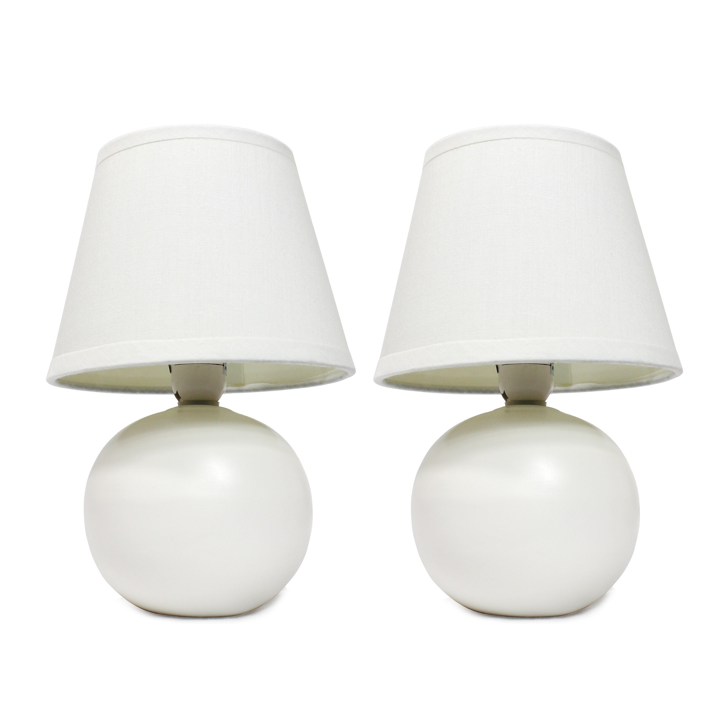 Simple Designs LT2008-OFF-2PK Traditional Candelabra base (E-12) Lamp Set with White Shades
