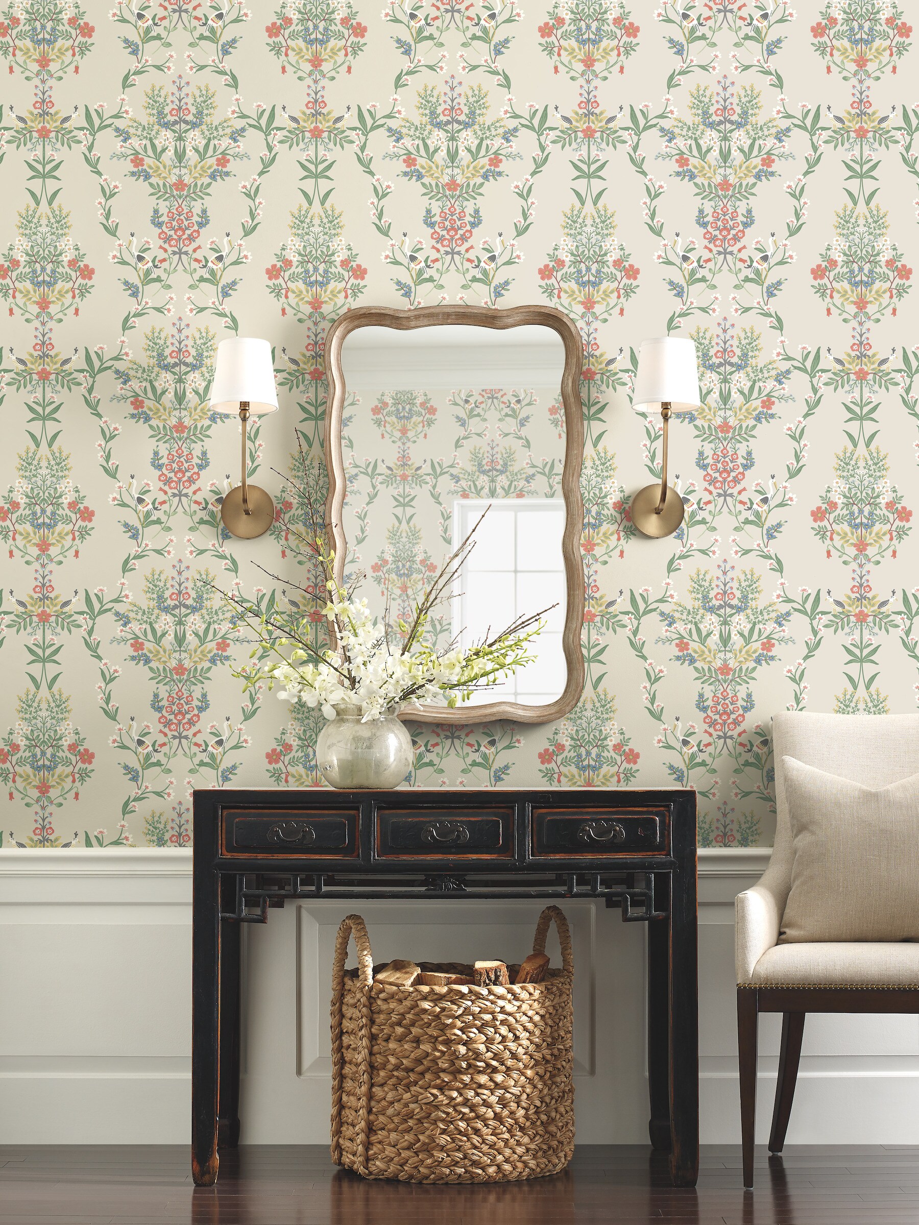 Rifle Paper RP7327 60.8-sq ft Beige Paper Ivy/Vines Unpasted Wallpaper
