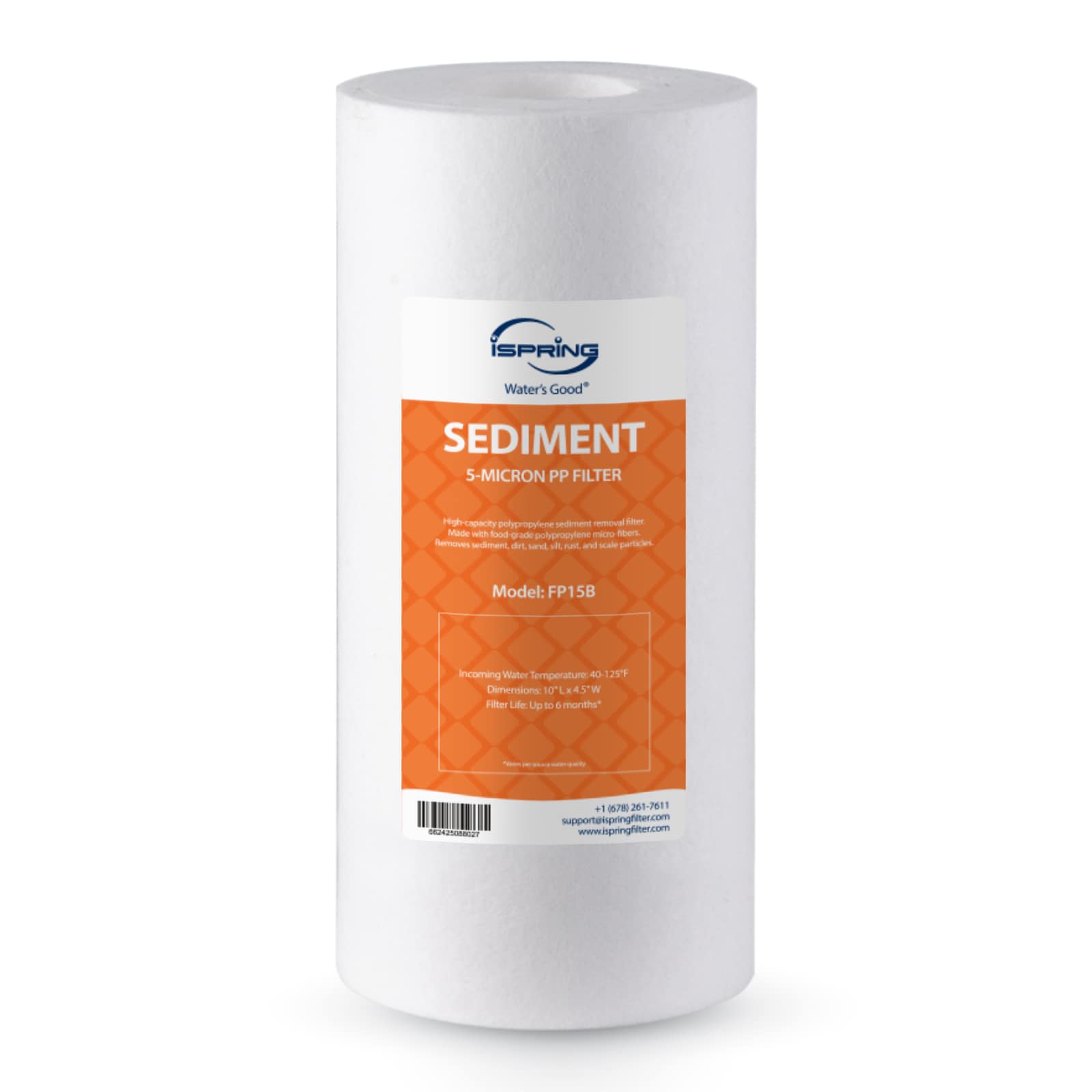 iSpring - FP15B Sediment Filter for Whole House Water Filtration Systems, High Capacity 5-Micron ...