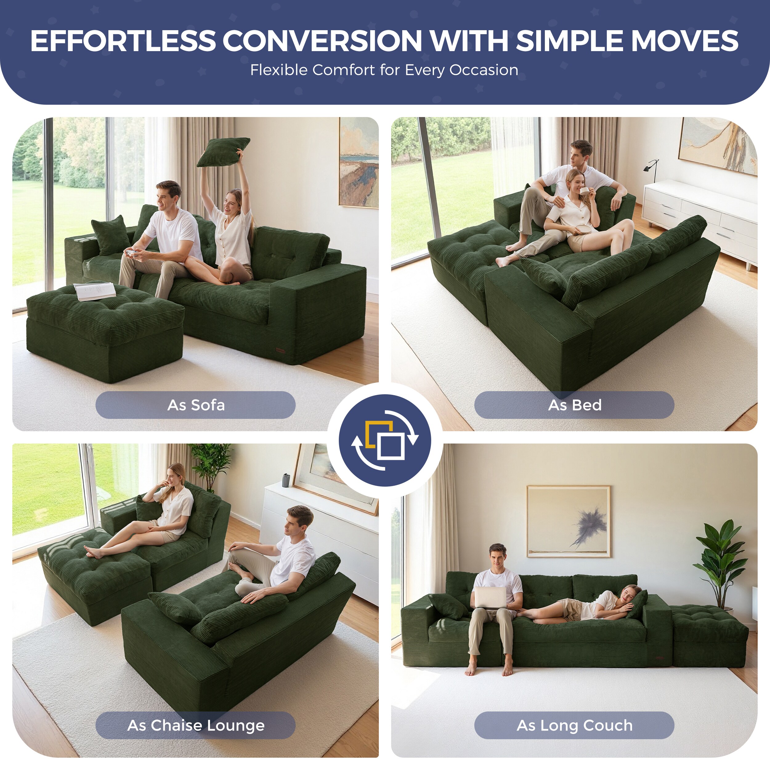 MAXYOYO M1-A121-GREEN+104 Sofas-Loveseats - View #5