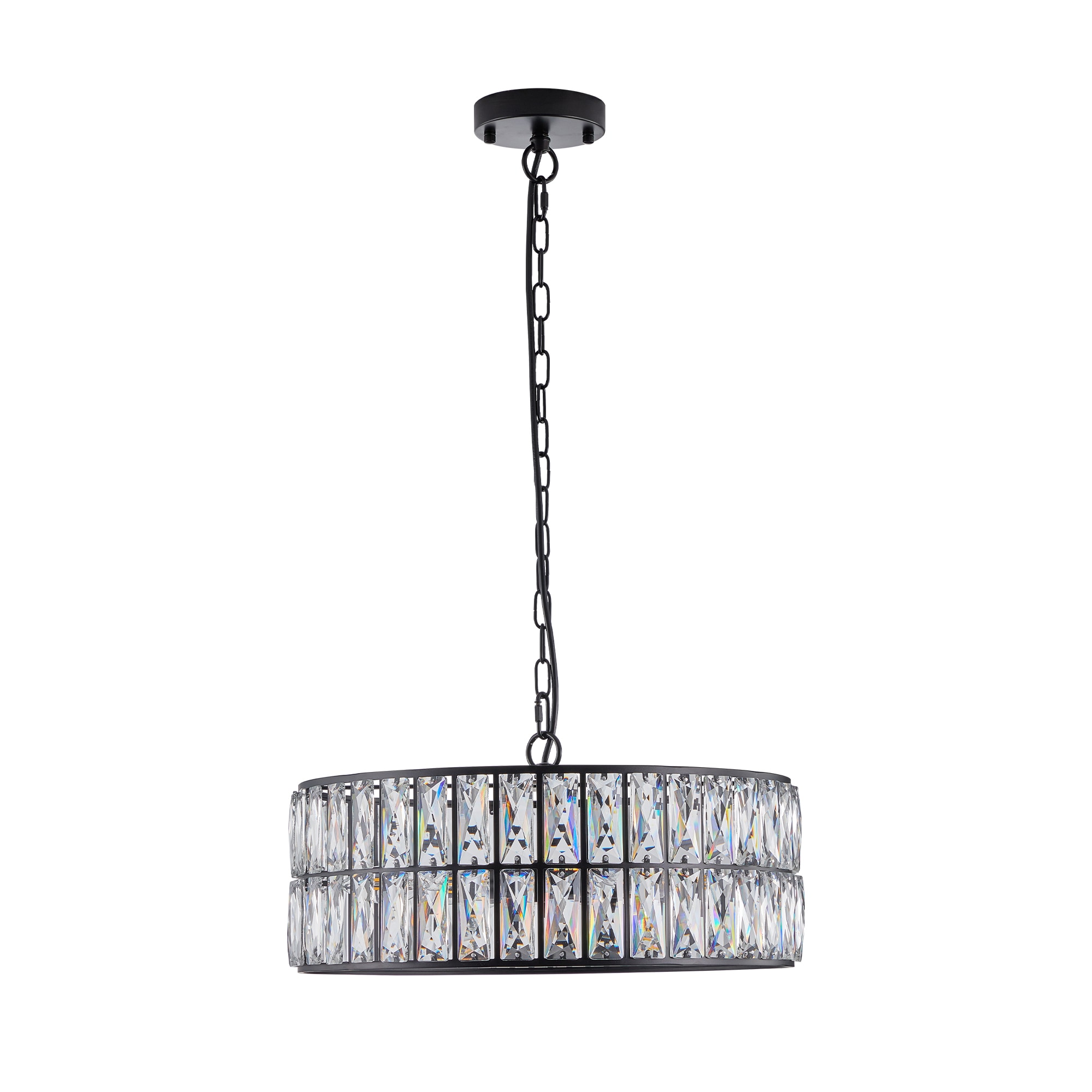 Fun Orange FUNQ3DJ09 Modern 6 -Light Matte Black Modern/contemporary Crystal For Use in Bedrooms, Dining Rooms, Foyers, Kitchens, Living Rooms Chandelier