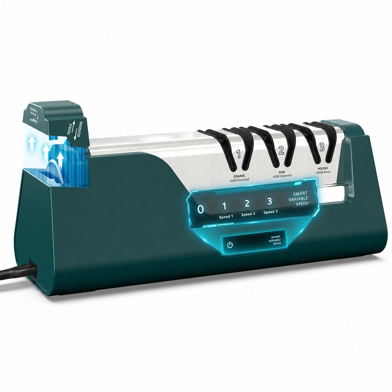 Aoibox  4 Stage 3 Speed Variable Diamond Electric Knife Sharpener with LCD Touch Screen for Straight Serrated and Scissors