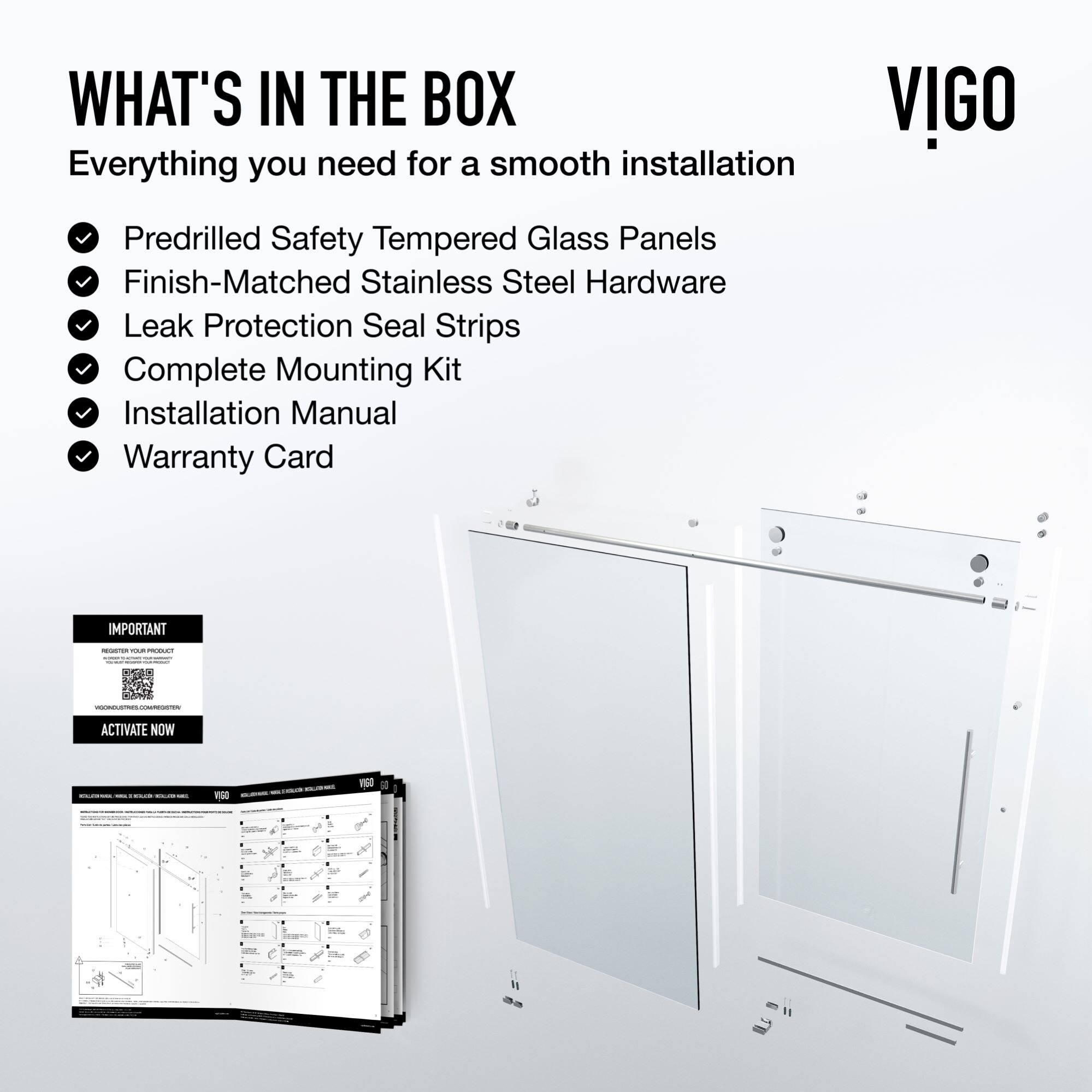 VIGO VG6021STCL6066 Bathtub-Doors - View #6