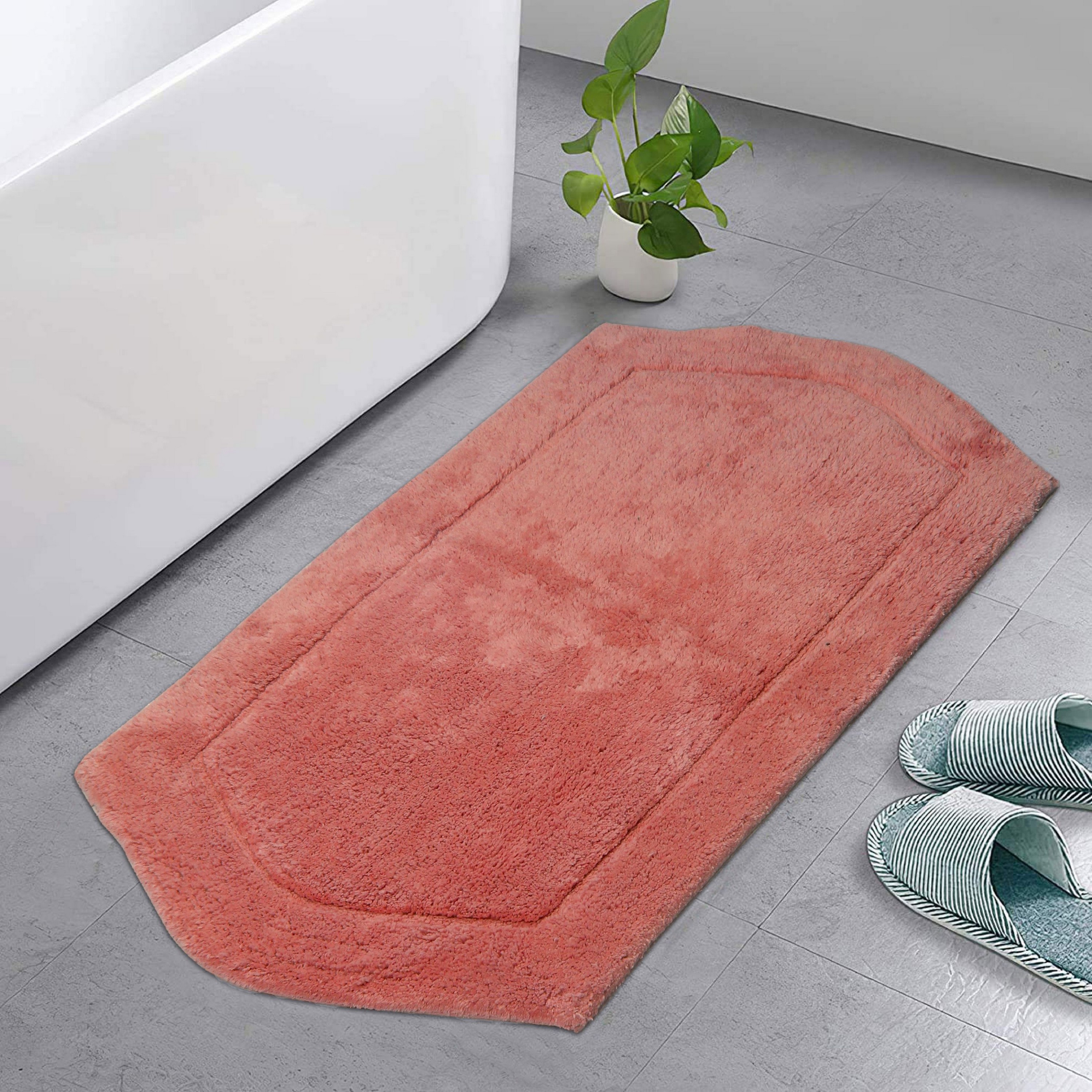 Home Weavers BWA2440CO Waterford 24-Inches x 40-Inches Coral Cotton Bath rug