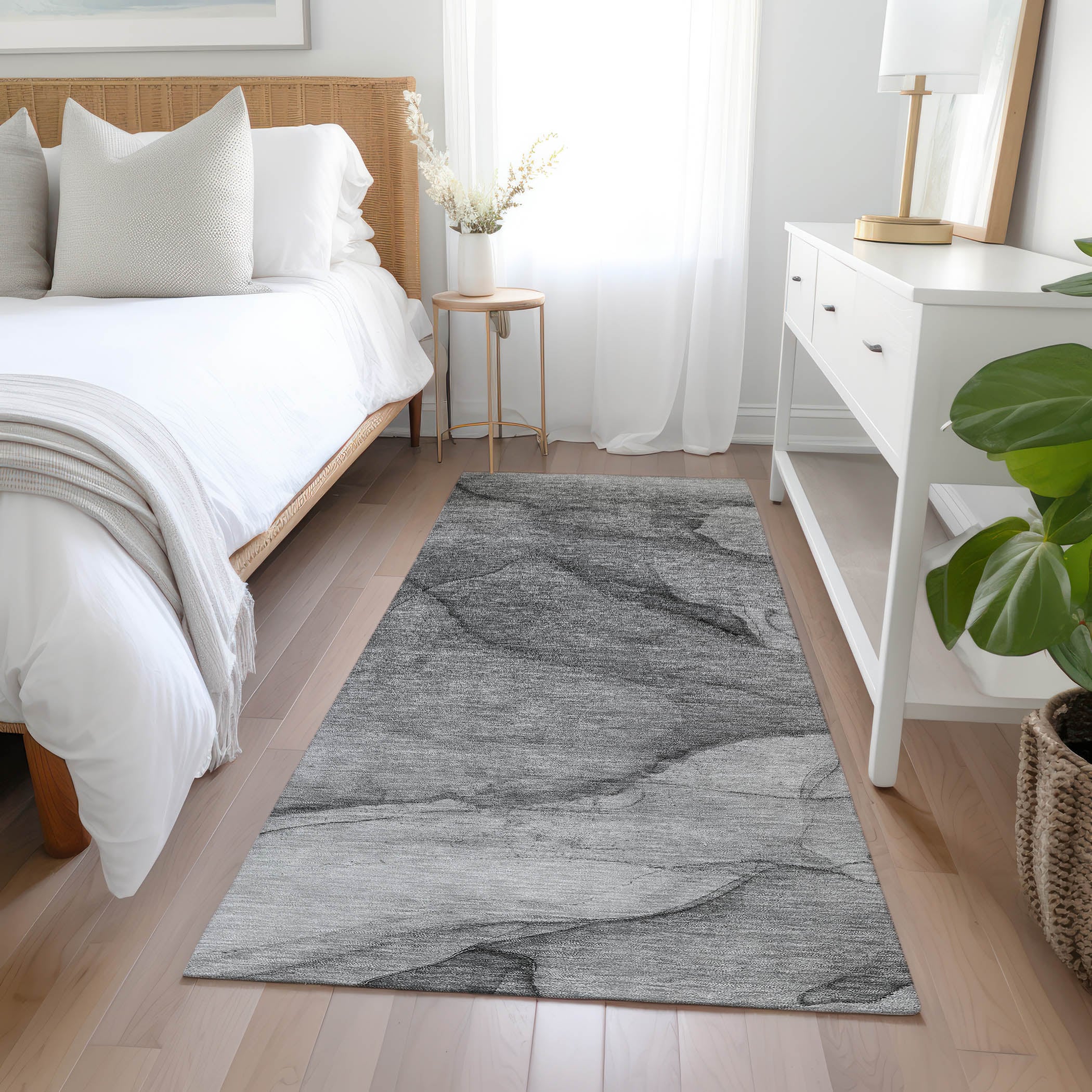 Addison Rugs ACN607GY2X8 Chantille ACN607GY 2 x 7 (ft) Polyester Gray Rectangular Indoor/Outdoor Abstract Machine washable Runner rug