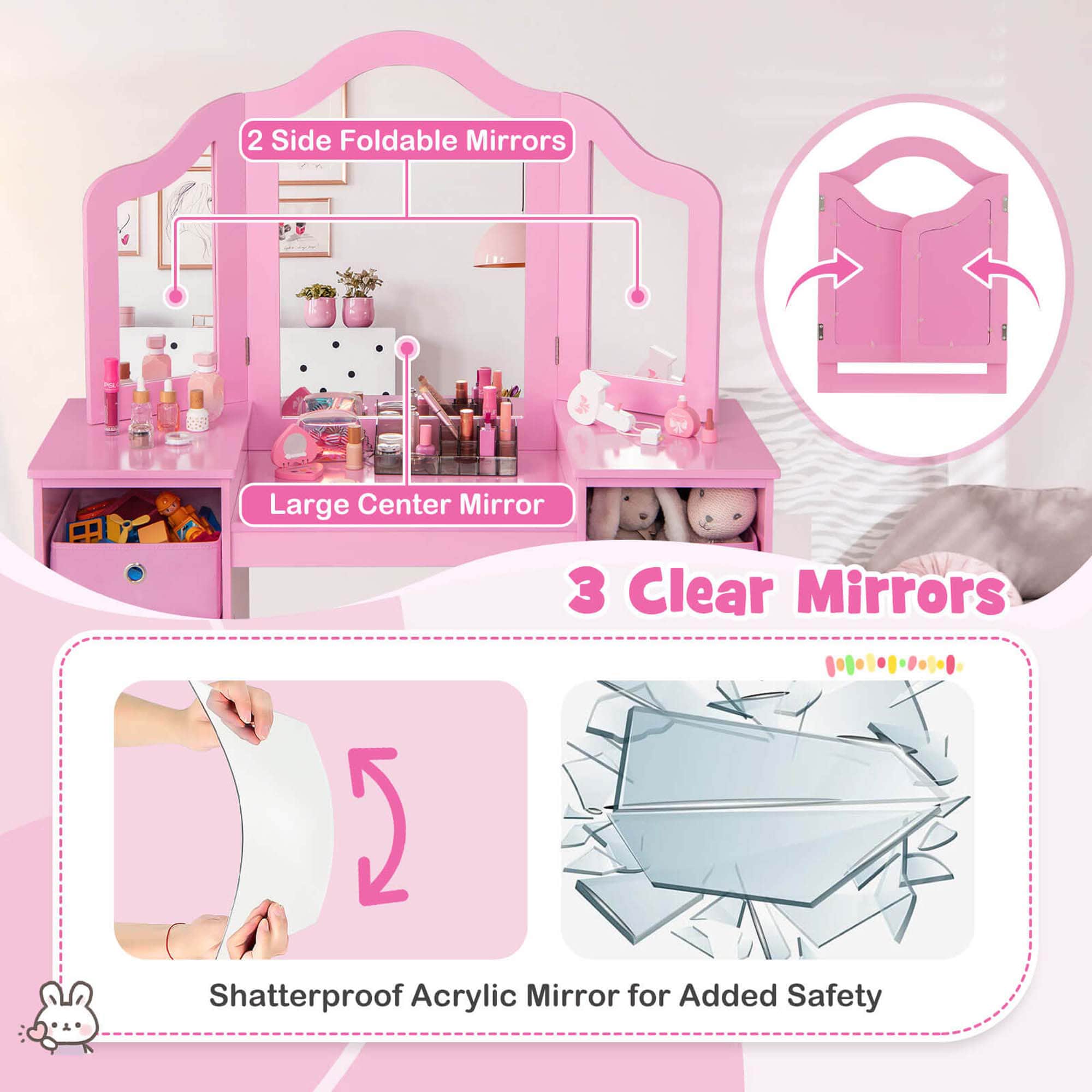 Costway HCST01596 Bedroom-Vanities - View #7