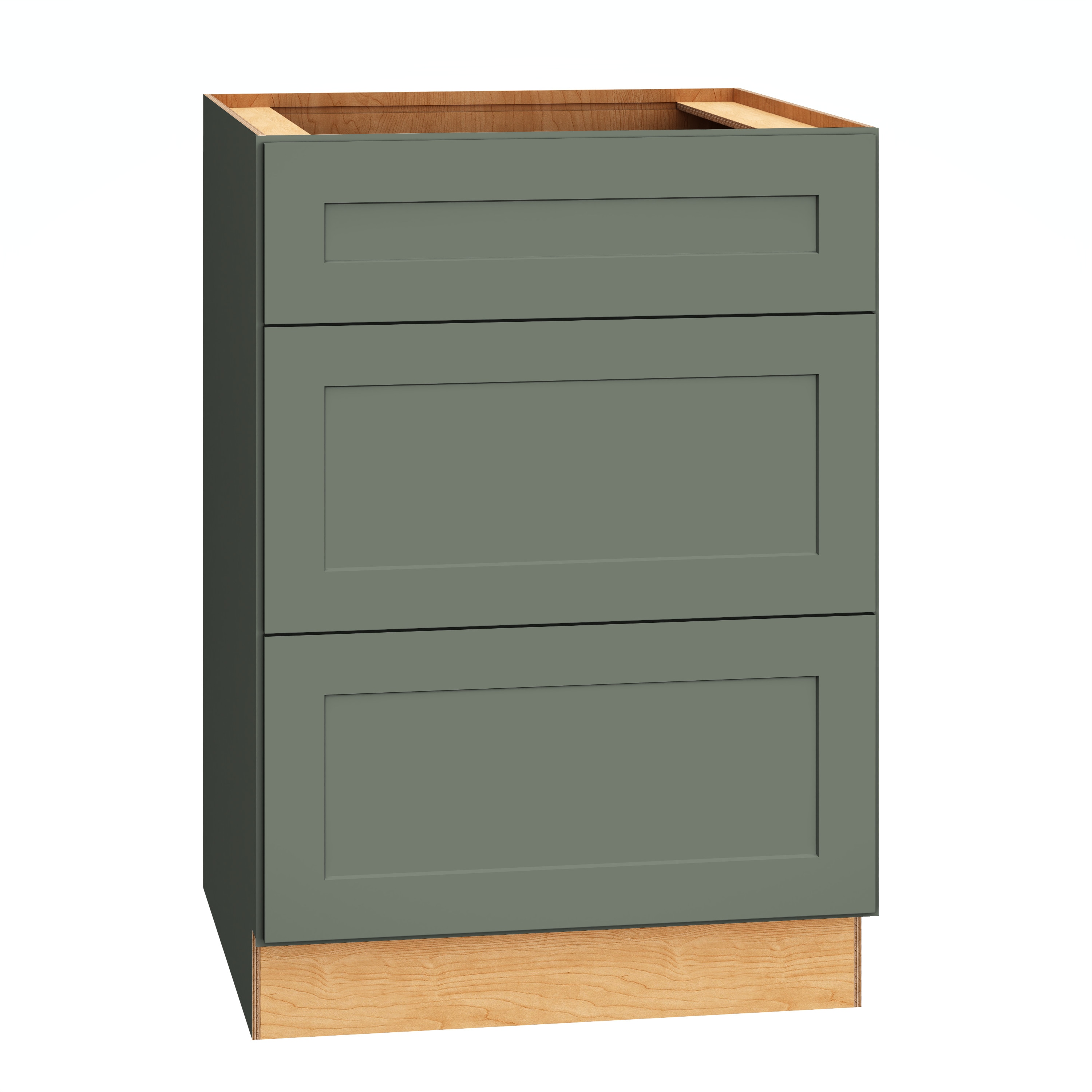 Diamond Express 61H-3DB24 Jamestown 24-in W x 34.5-in H x 24-in D Retreat Green 3 -Drawers Drawer Base Fully assembled Plywood Cabinet (Recessed Panel Shaker)