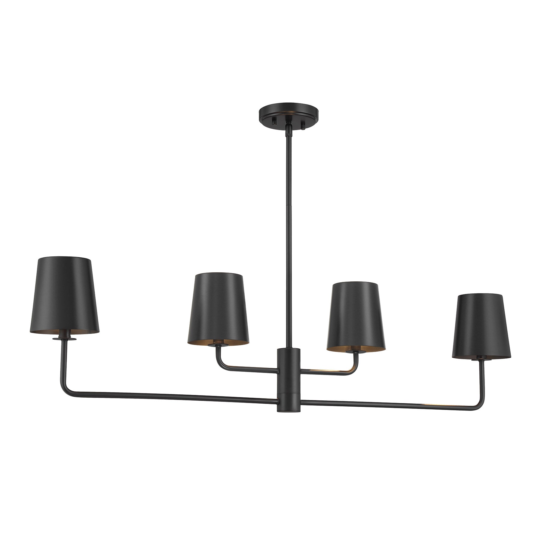 Meridian Lite Trends M100127MBK Meridian 4 -Light Matte Black Modern/contemporary For Use in Bedrooms, Dining Rooms, Foyers, Kitchens, Living Rooms Chandelier