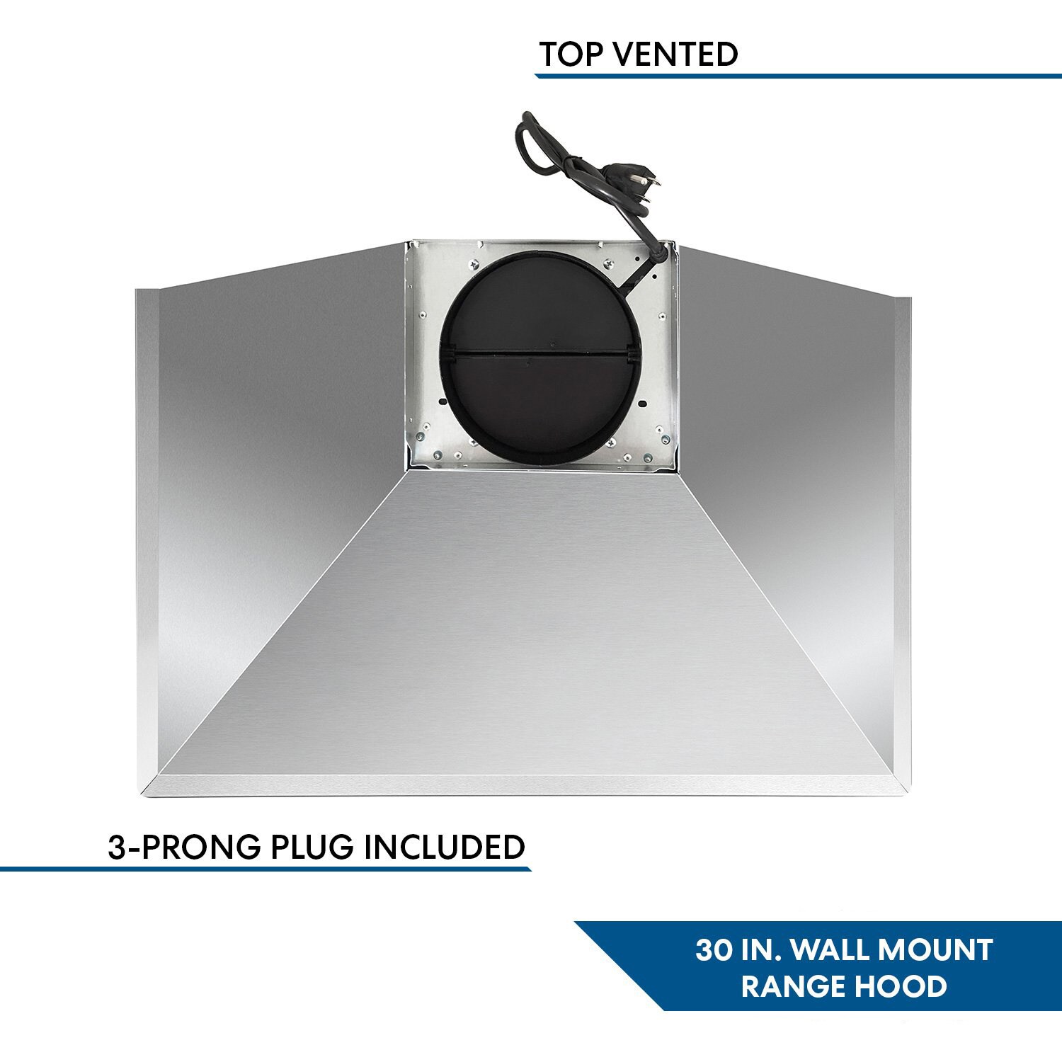 Maocao Hoom 30-in Ducted 450-CFM Silver Wall-Mounted Range Hood BH ...