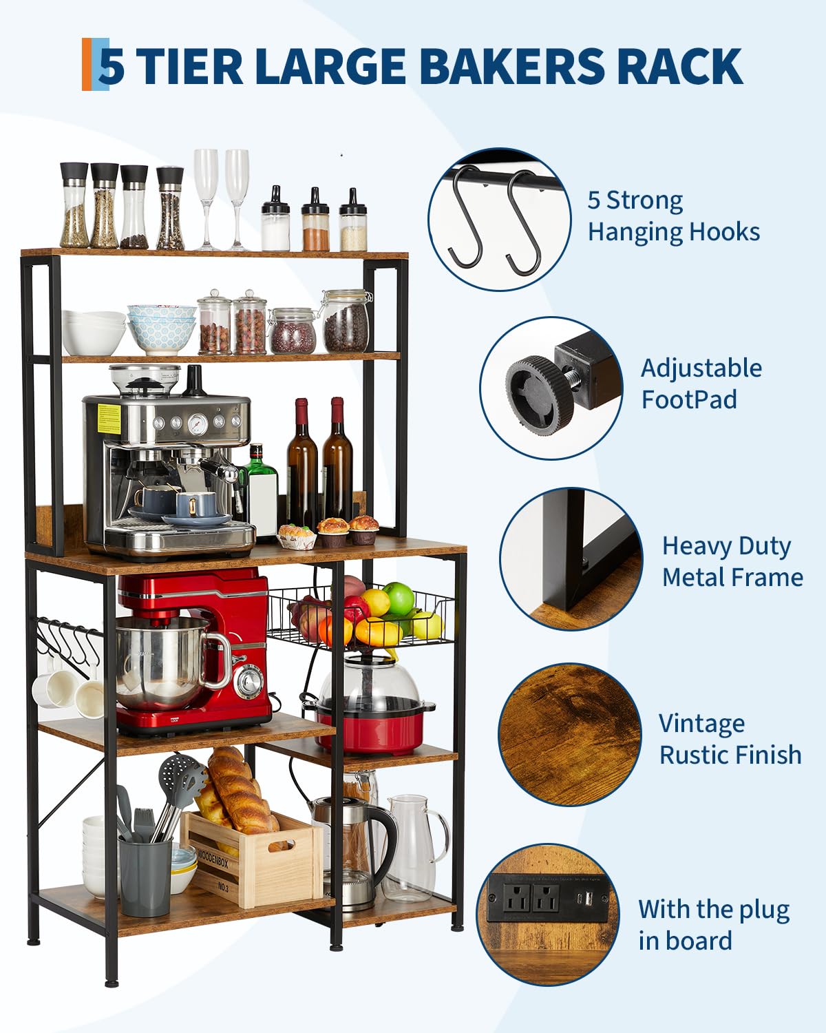 GarveeLife BVO-RG1OQAREVGP-LK Free-Standing-Shelving - View #3