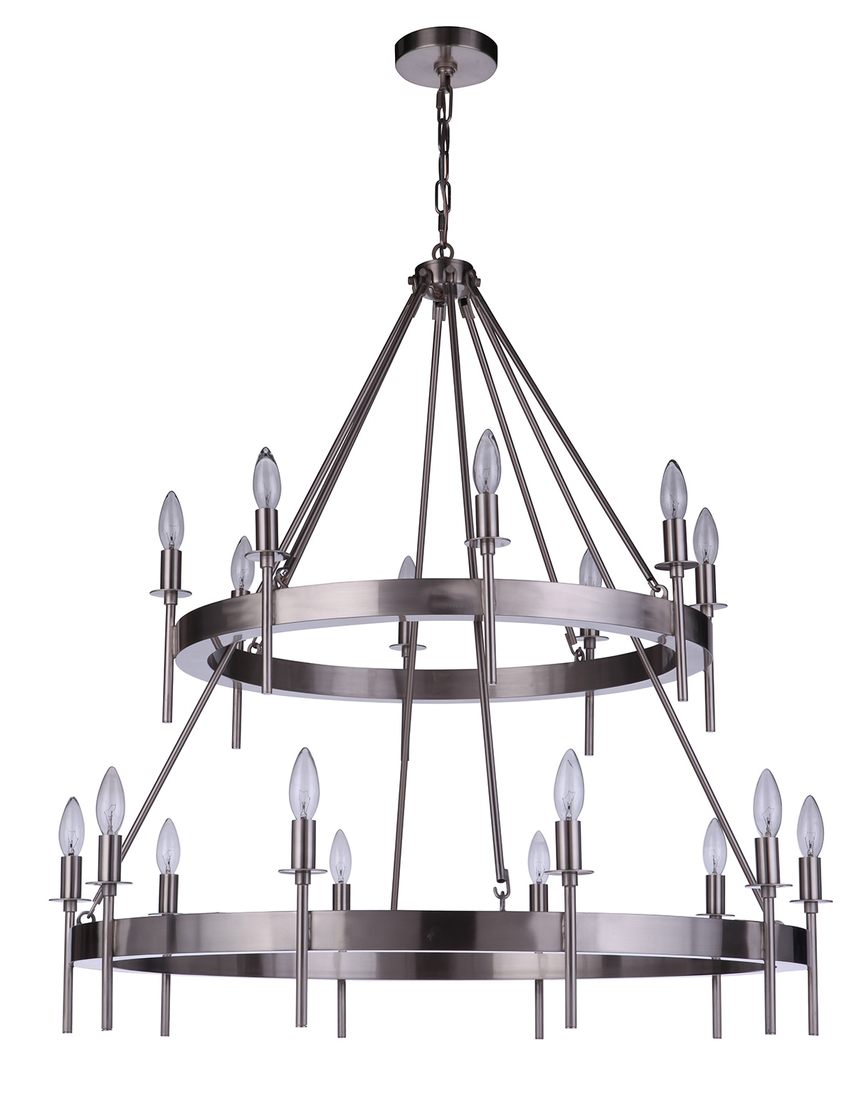 Craftmade 54318-BNK Larrson 18 -Light Brushed Nickel Transitional Bare bulb For Use in Bathrooms, Bedrooms, Dining Rooms, Foyers, Kitchens, Living Rooms Chandelier