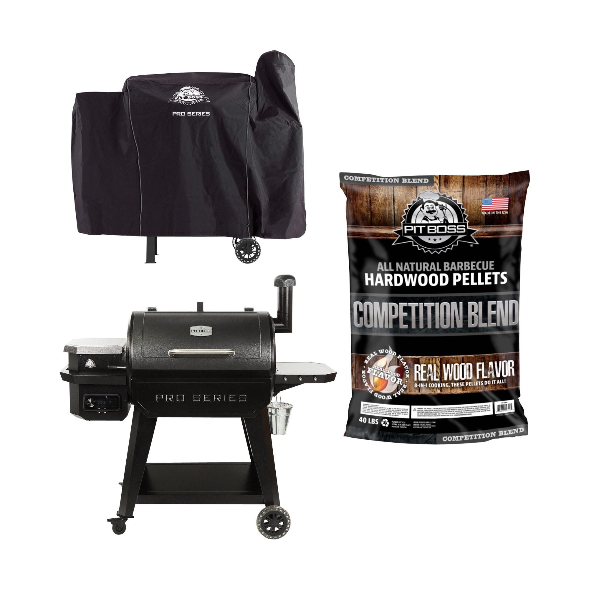 Shop Pit Boss Pro Series 850-Sq in. Pellet Grill with Pit Boss Grill Cover  & Grilling Accessories at