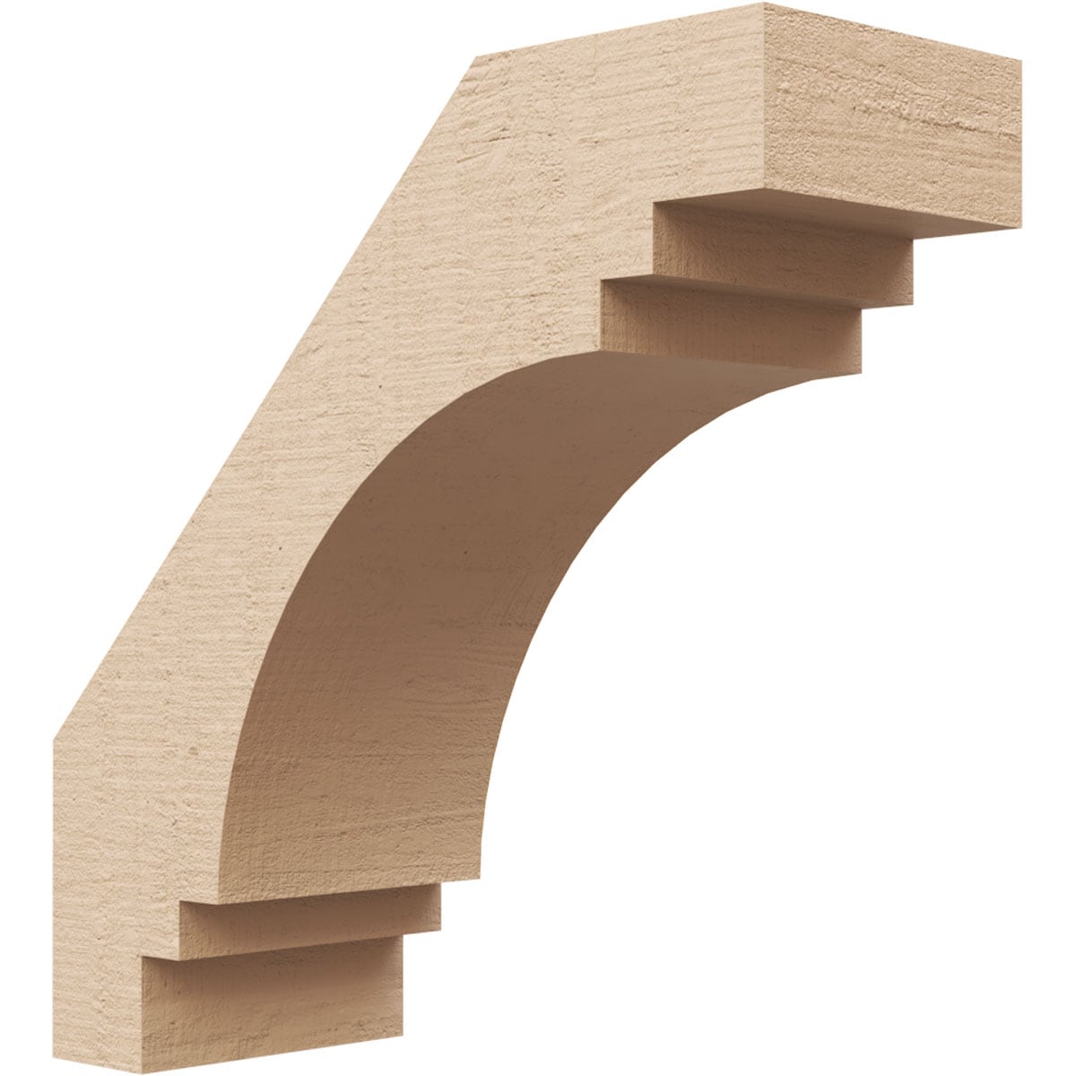 Ekena Millwork BRCUR03X08X08PECRCPR 3-in x 8-in x 8-in Primed Urethane Pescadero Rough Cedar TimberThane Knee Brace