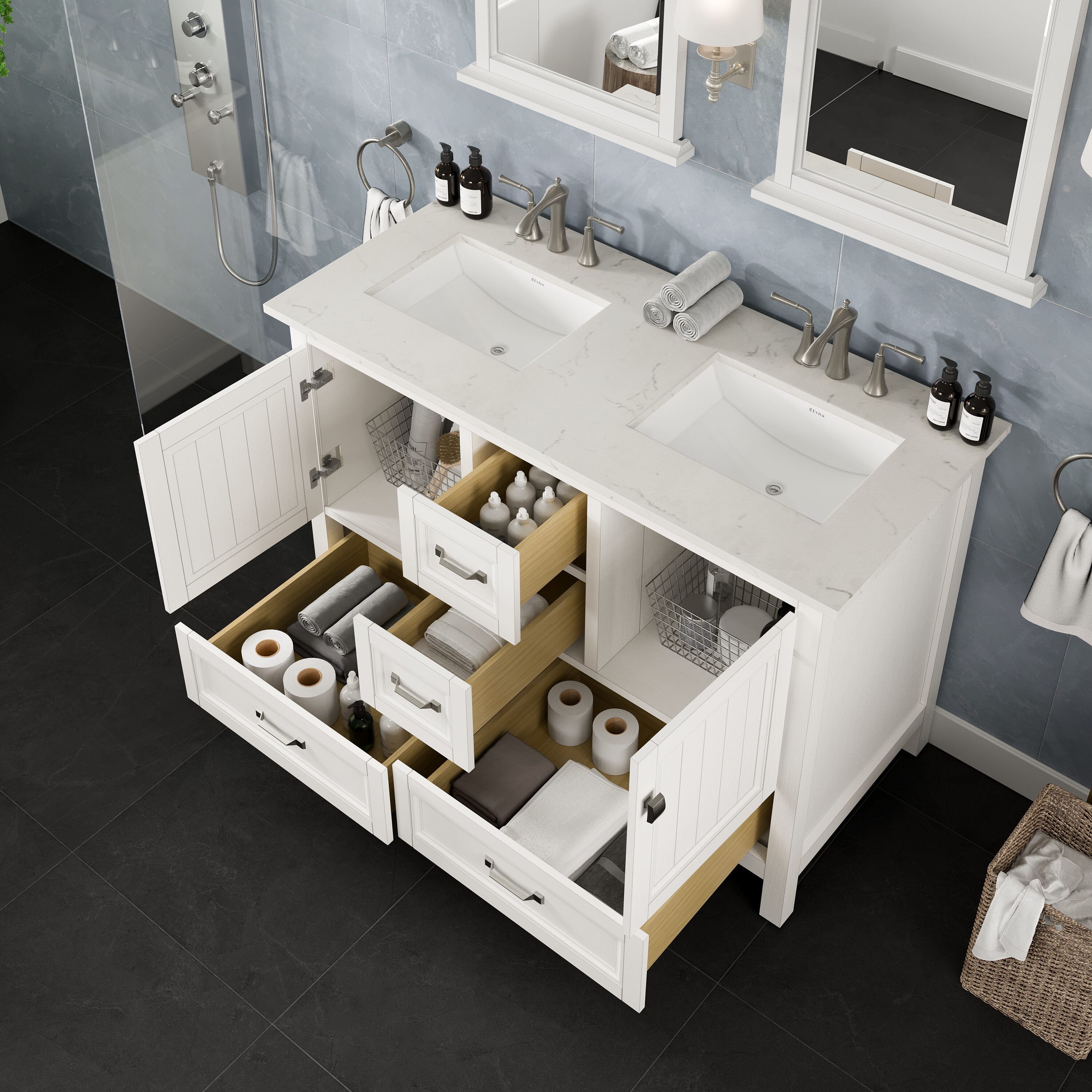 Eviva EVVN612-48WH-DS Bath-Vanity-Combo - View #5