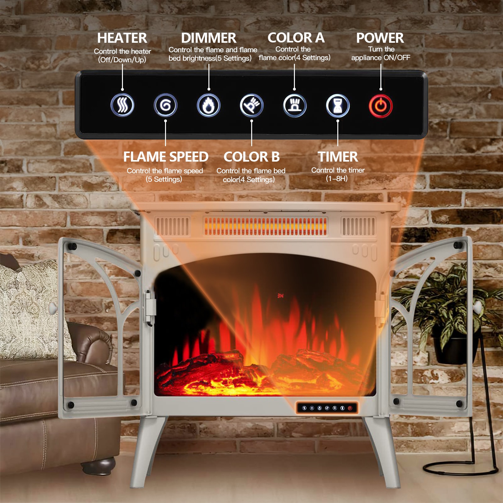 BANSA ROSE LLZJLY41412 Electric-Fireplaces - View #3