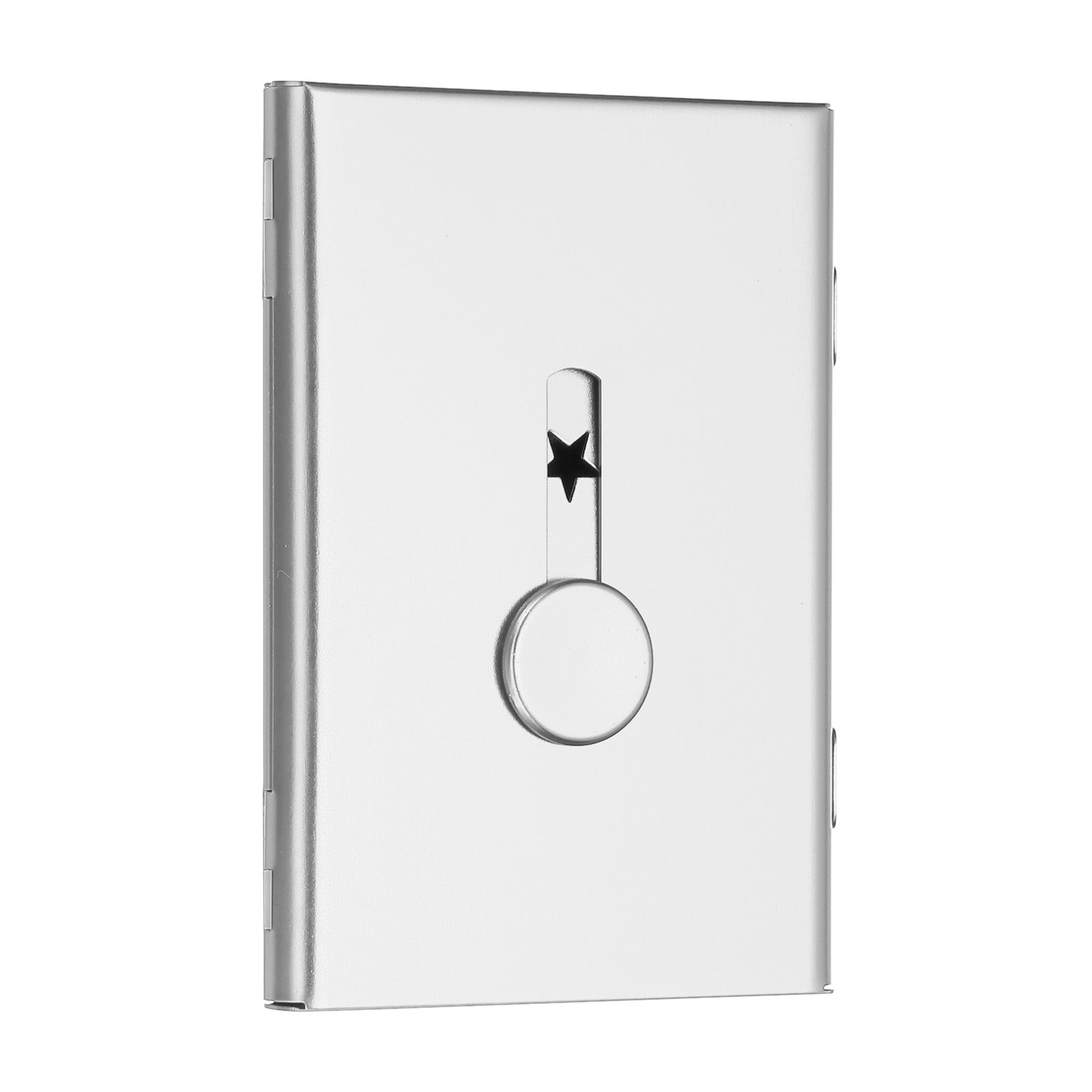 PATIKIL 1pc Business Card Holder Thumb Drive Business Card Holder Portable Business Card Holders Alloy Slide Out Card Case for Business Meeting Silver