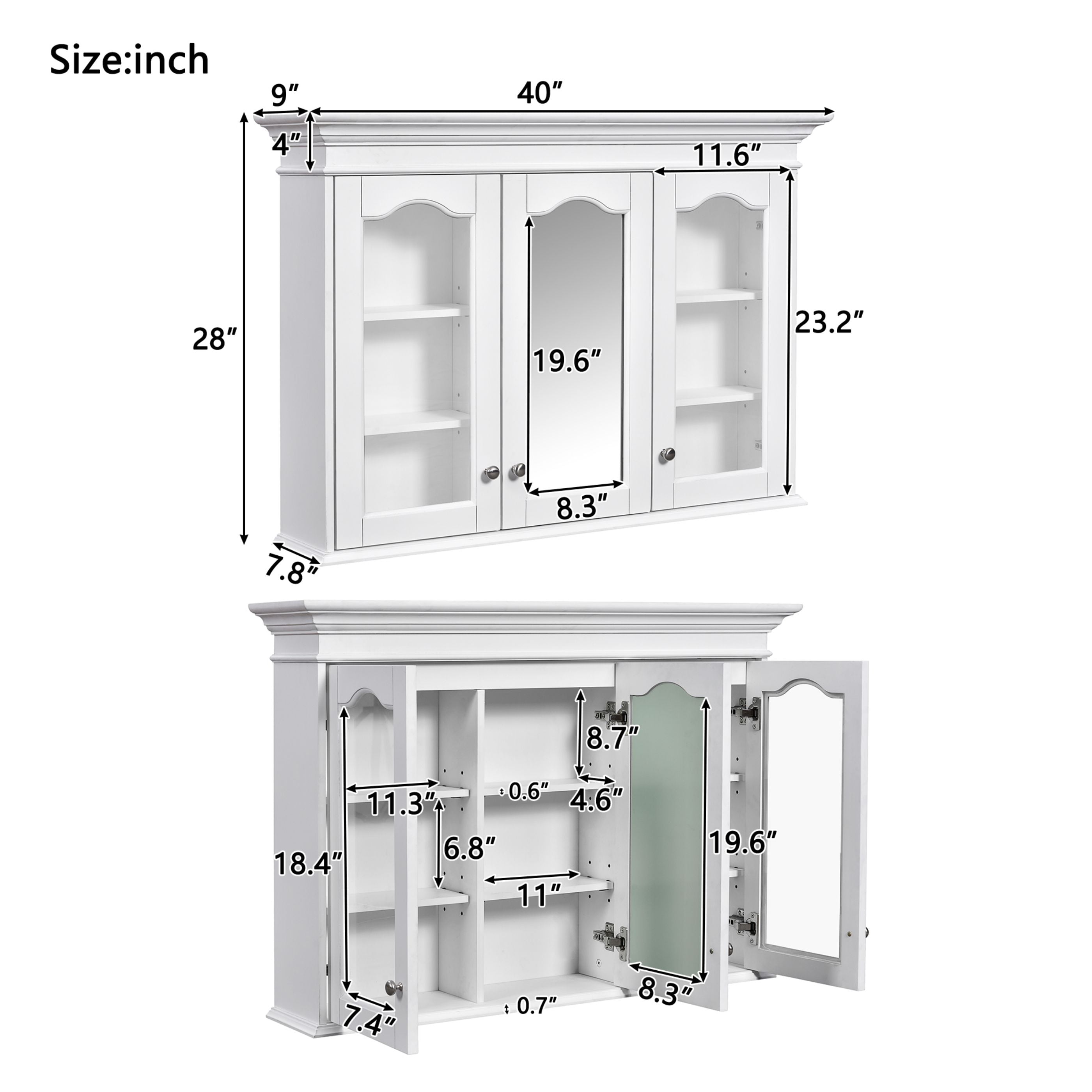WELLFOR GIZQN7102AC Bathroom-Medicine-Cabinets - View #3