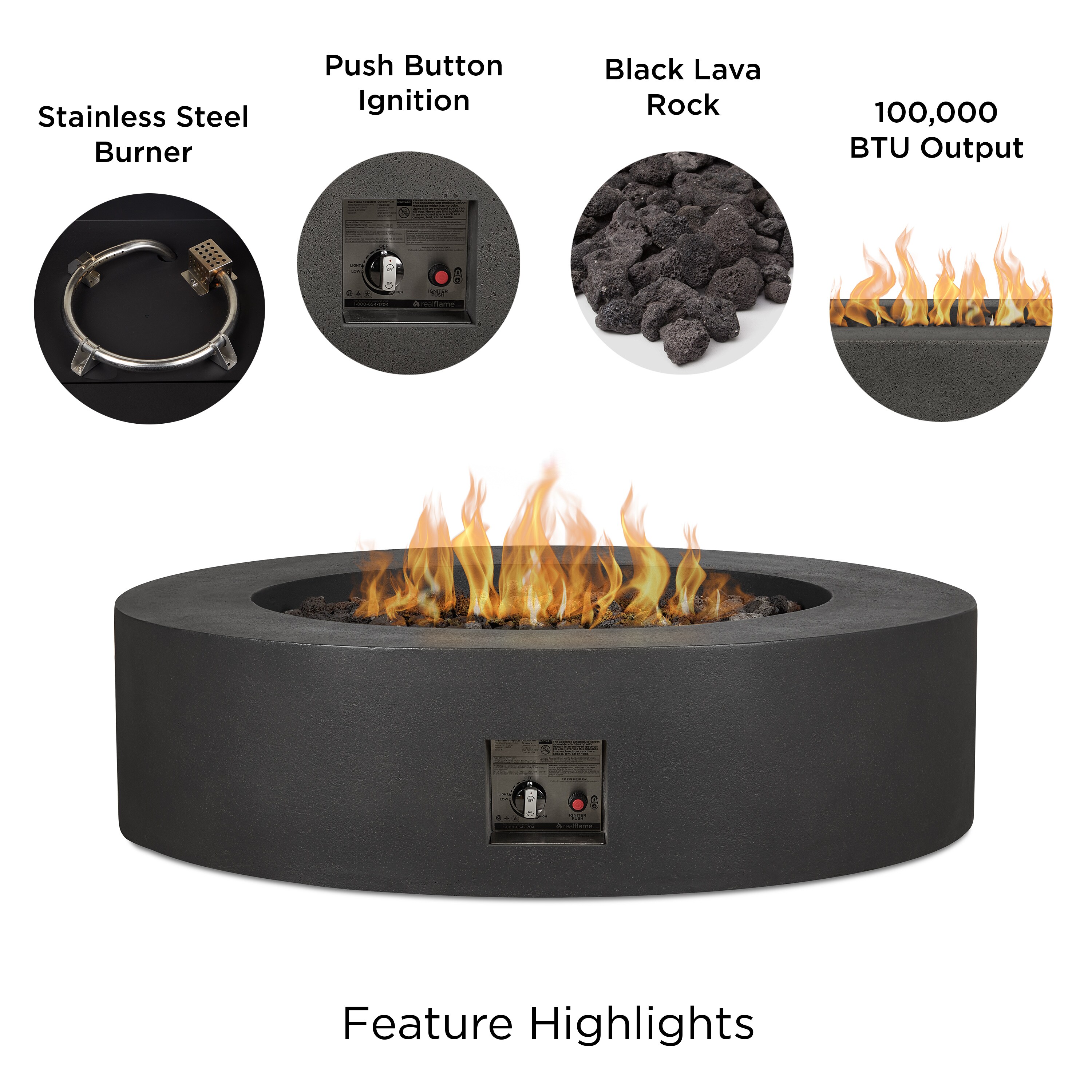 Jensen Co. 1593LP-CBN Outdoor-Gas-Firepits - View #6