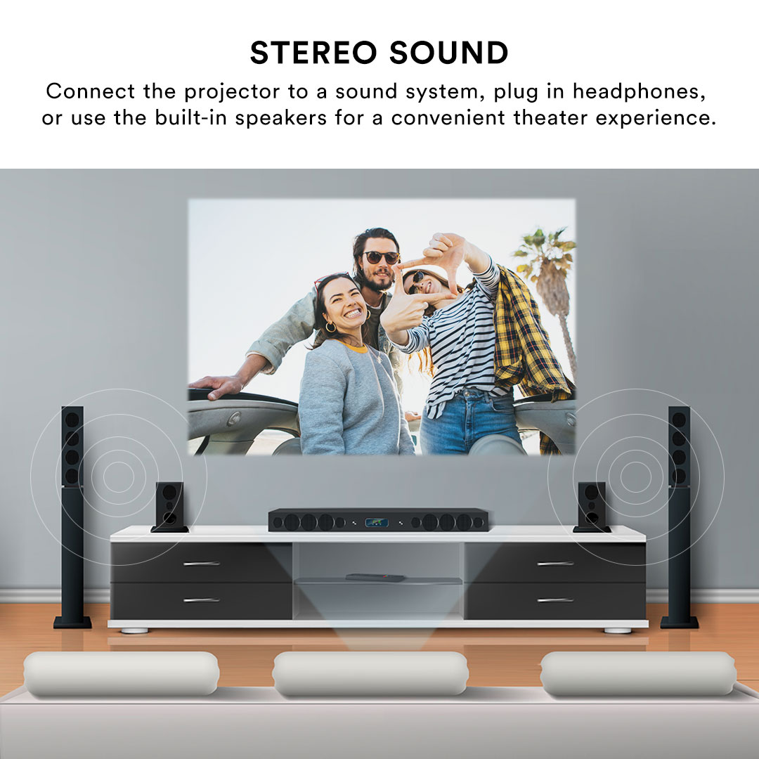 Core Innovations 150" Black LCD Home Theater Projector