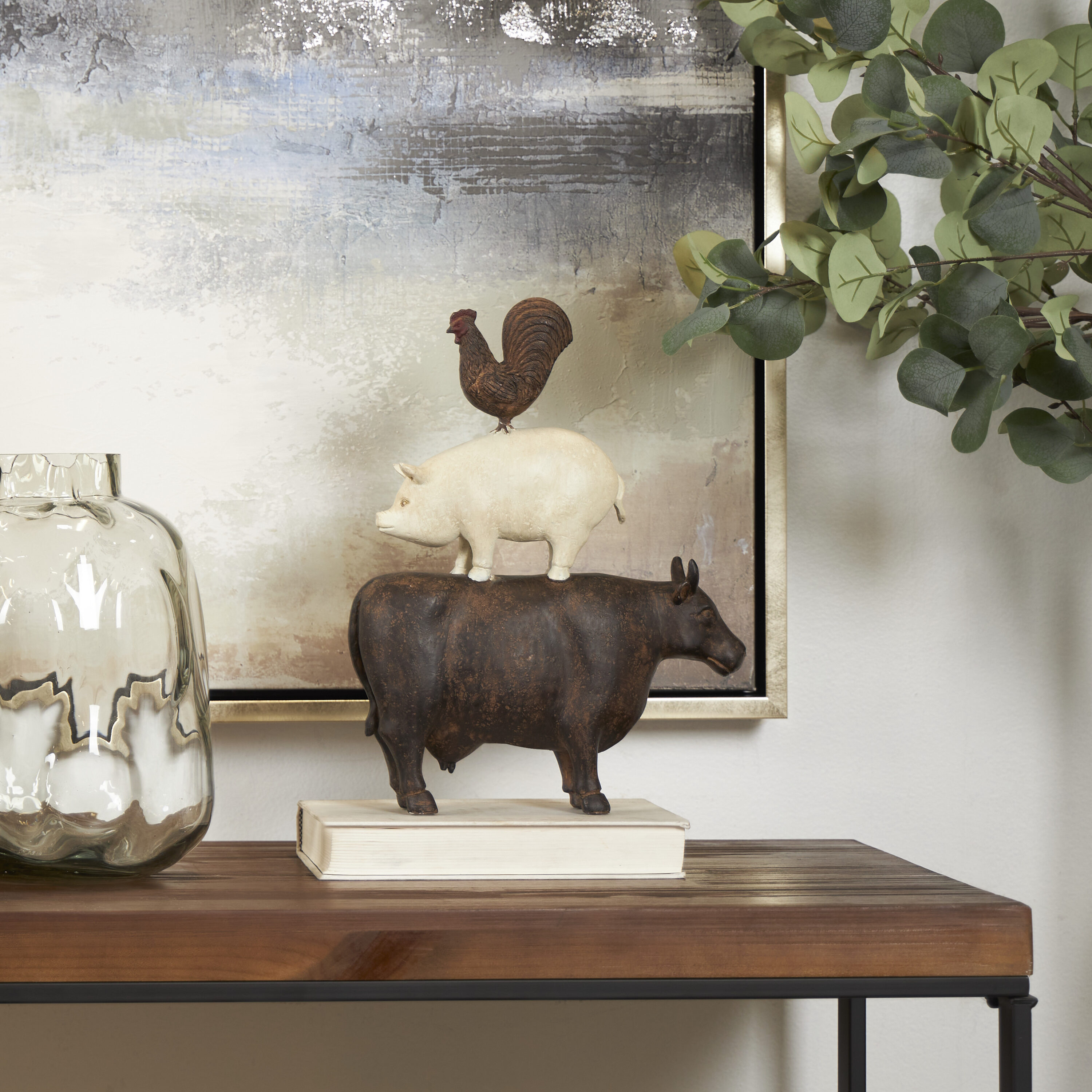 Grayson Lane 44703 Brown Polyresin Farmhouse Sculpture