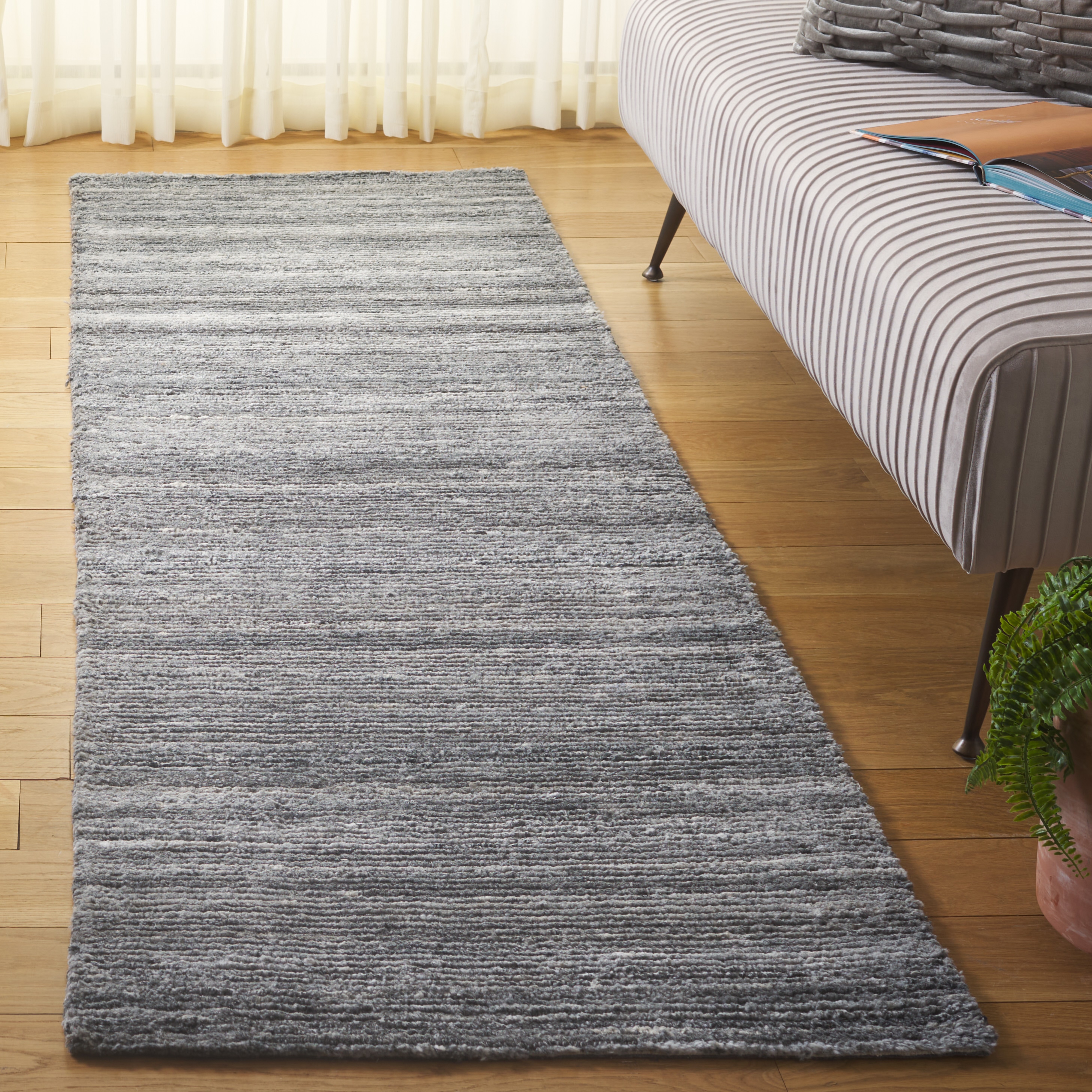  Mirage 757 Gray Solid / Tonal 2ft-3in x 8ft Runner Rug