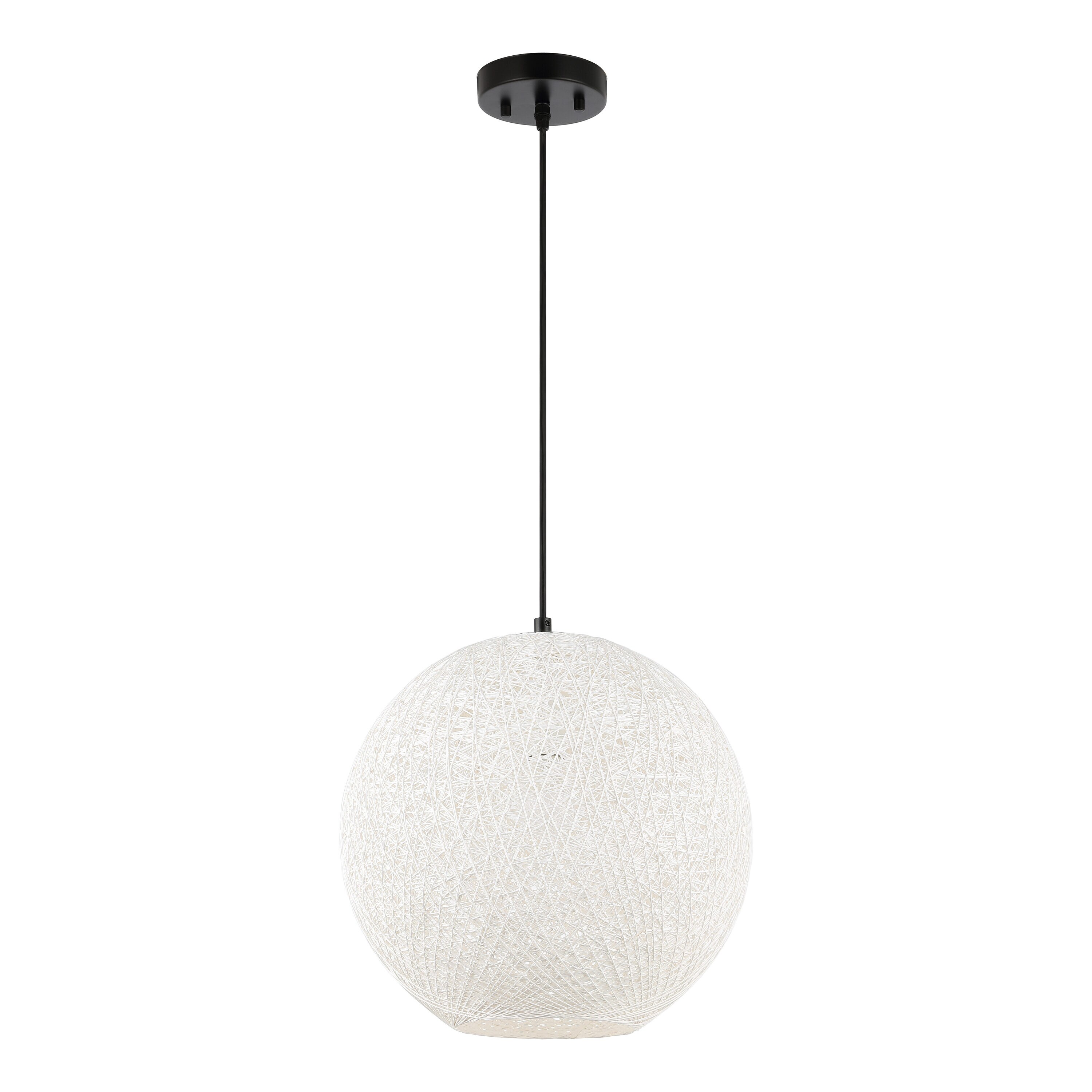 Lacey 16" White Bohemian Globe LED Pendant Light