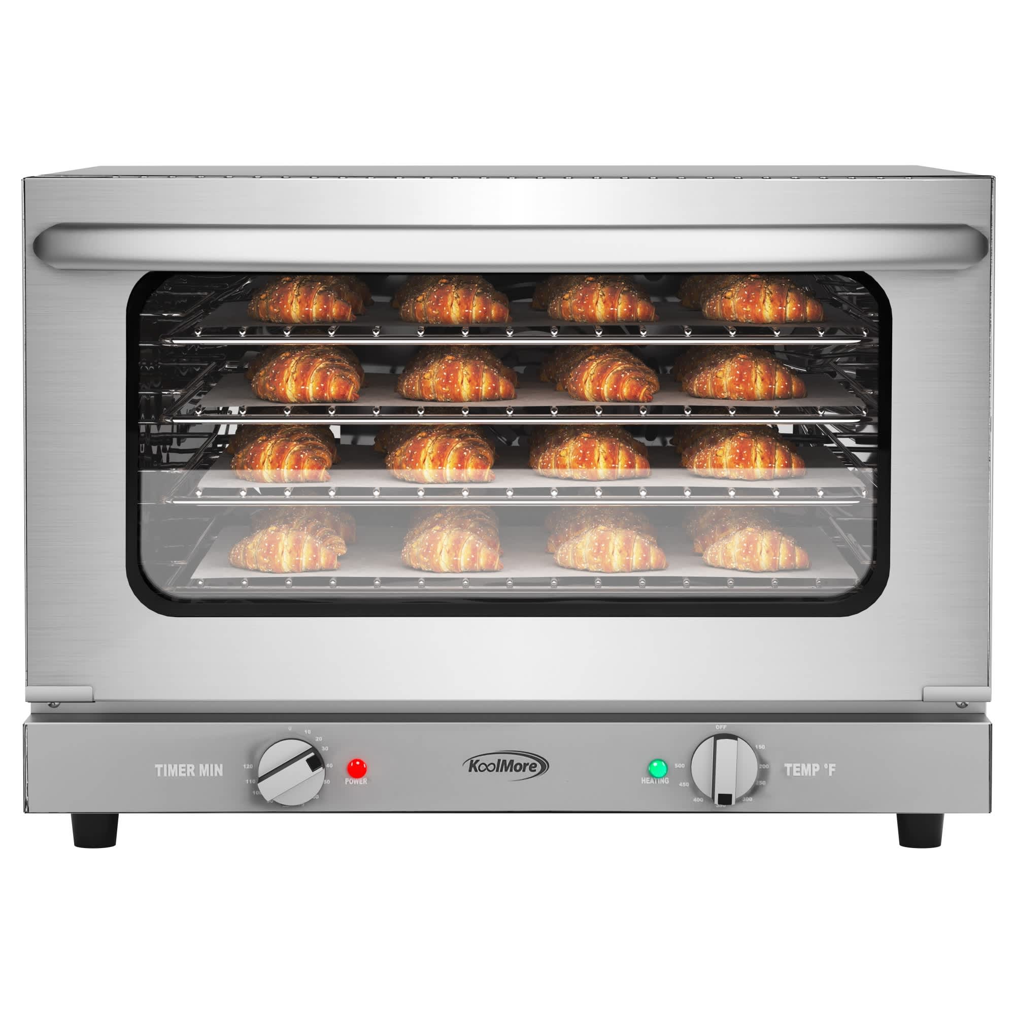 KoolMore - Countertop Convection Oven for Half-Size Pans with 4 Racks 1600W of Power in Stainless...