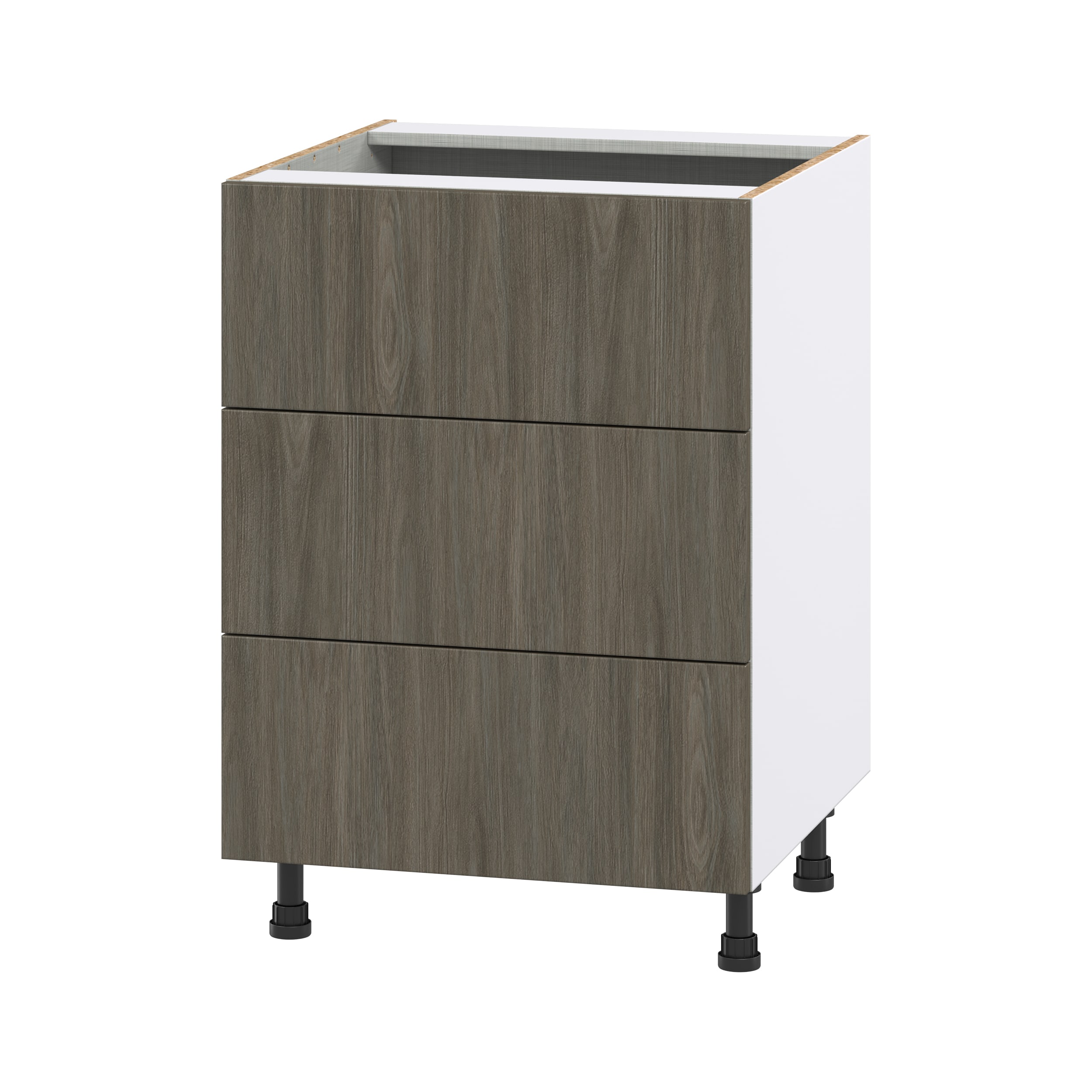 Hugo&Borg DSB3DA24-SA Savane 24-in W x 34.5-in H x 24-in D Textmel 3 -Drawers Drawer Base Fully assembled Cabinet (Flat Panel Slab)