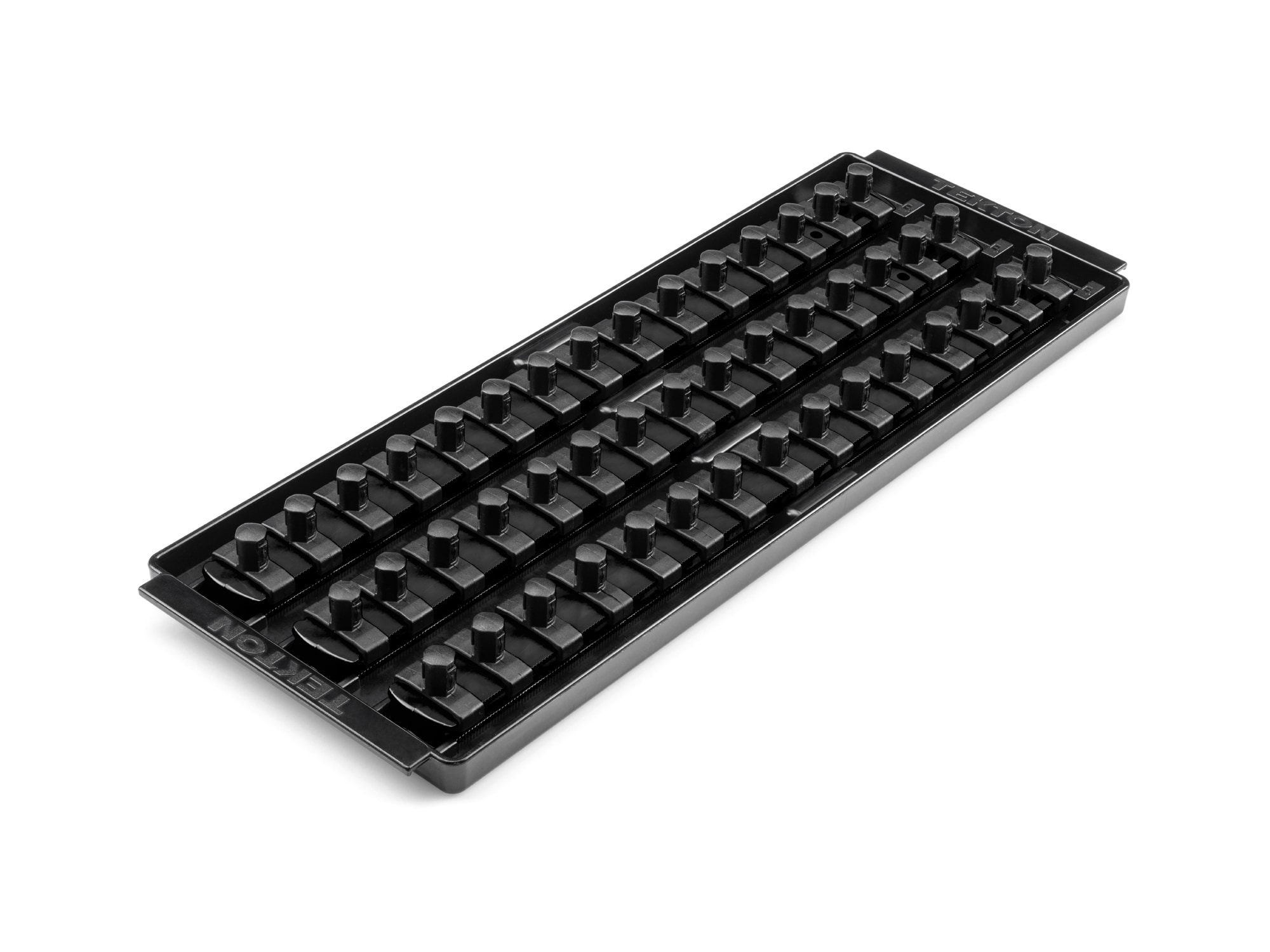 TEKTON OST16245 Plastic Socket storage - 3/8 in drive x 13 inch socket rails with 45 clips