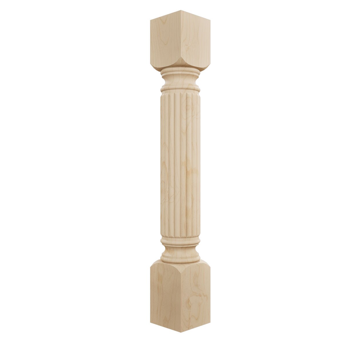 Ekena Millwork COL05X05X35RAAL Raymond Reeded Cabinet Column 3-ft x 5-in Unfinished Alder Wood Square Column