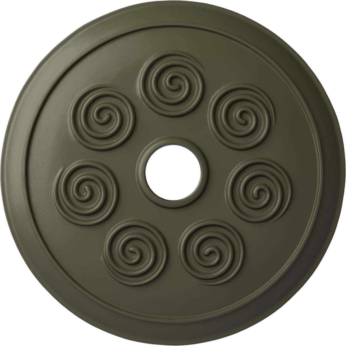 Ekena Millwork CM25SPWHF Spiral 25.25-in W x 25.25-in L Painted Witch Hazel Polyurethane Whole Ceiling Medallion