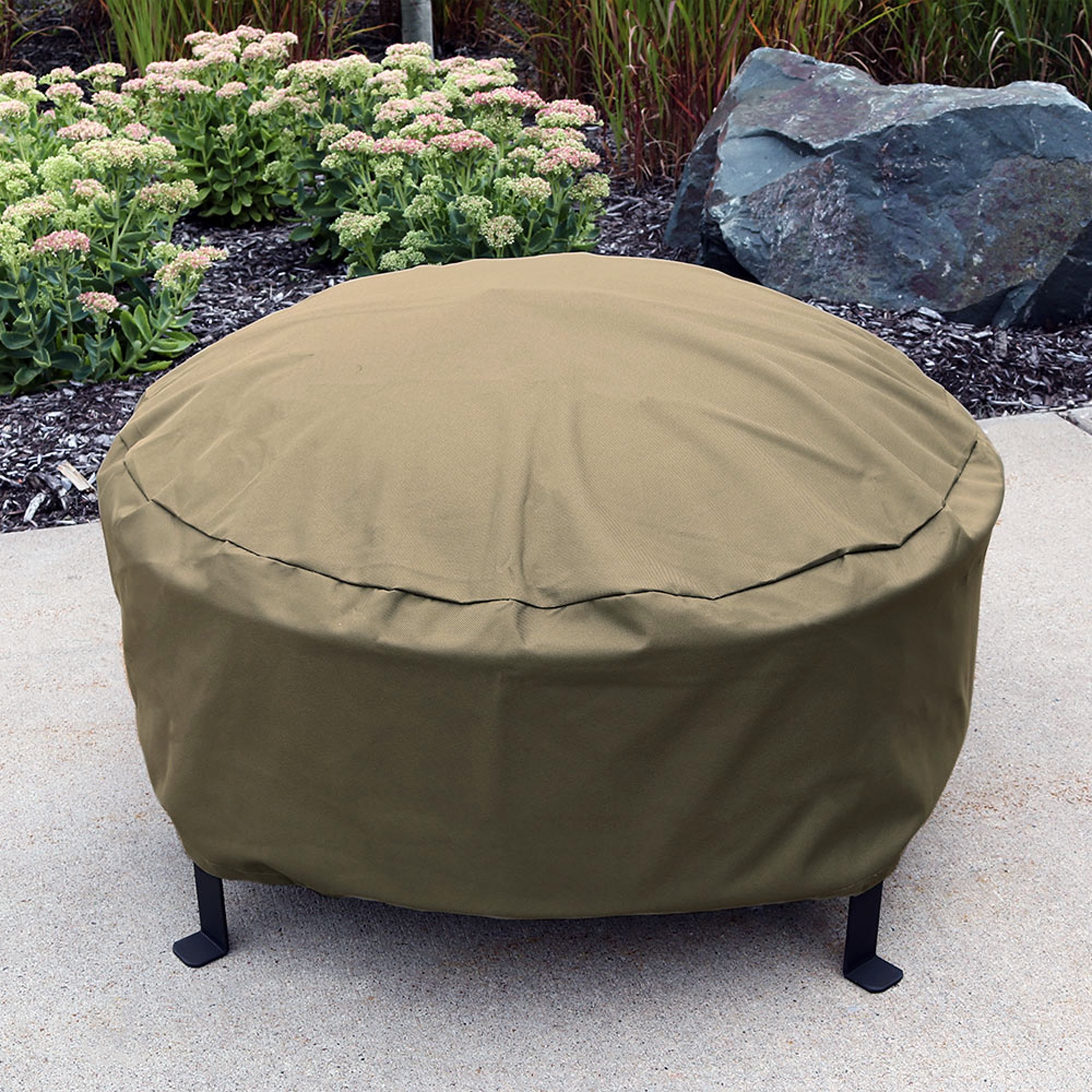 Sunnydaze Decor FI-6024HDKHAKI Fire-Pit-Covers - View #2